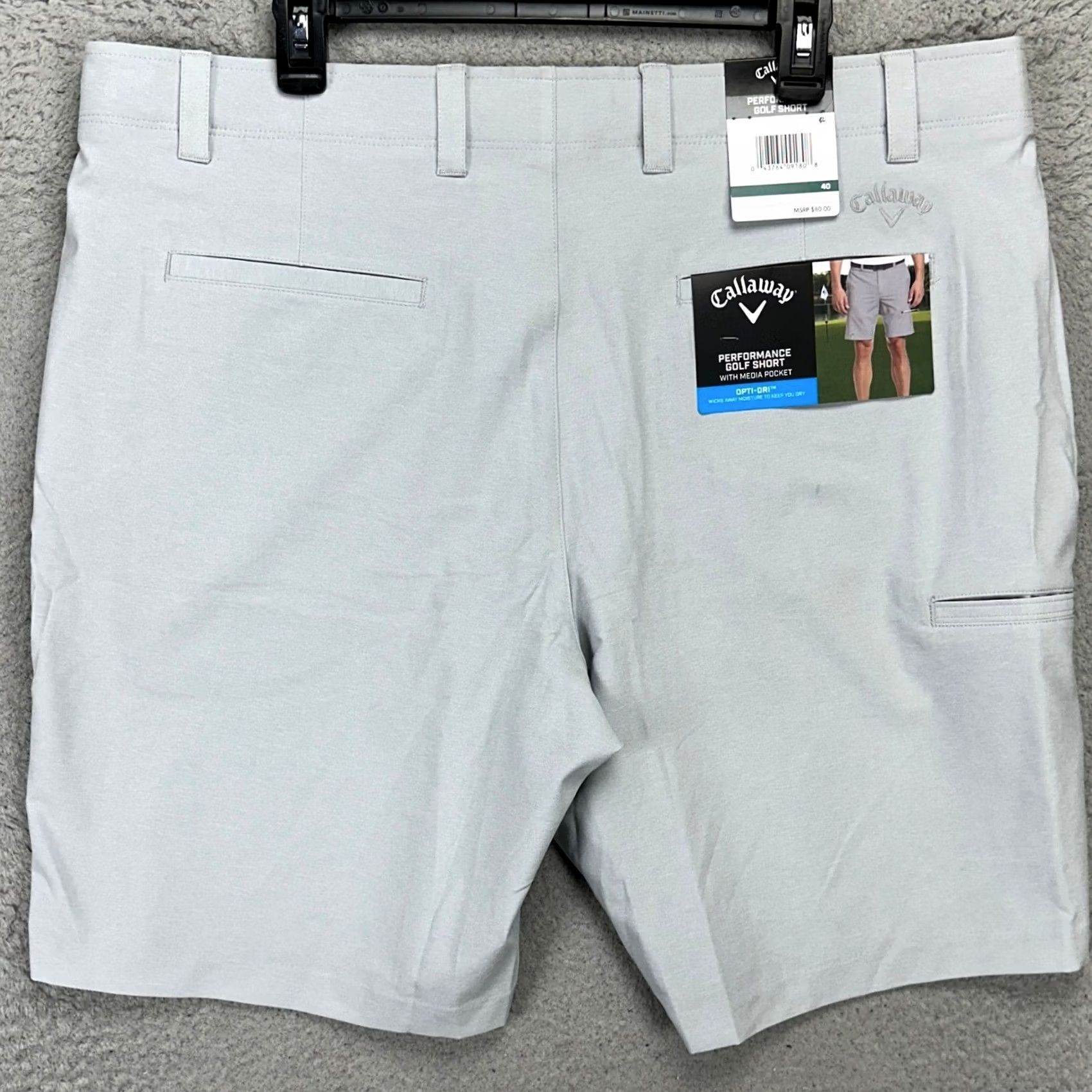 Callaway VINTAGE Callaway Opti-Dri Mens Performance Golf Shorts 40 Grey Chino Stretch Pockets NEW Size US 40 / EU 56 - 3 Thumbnail