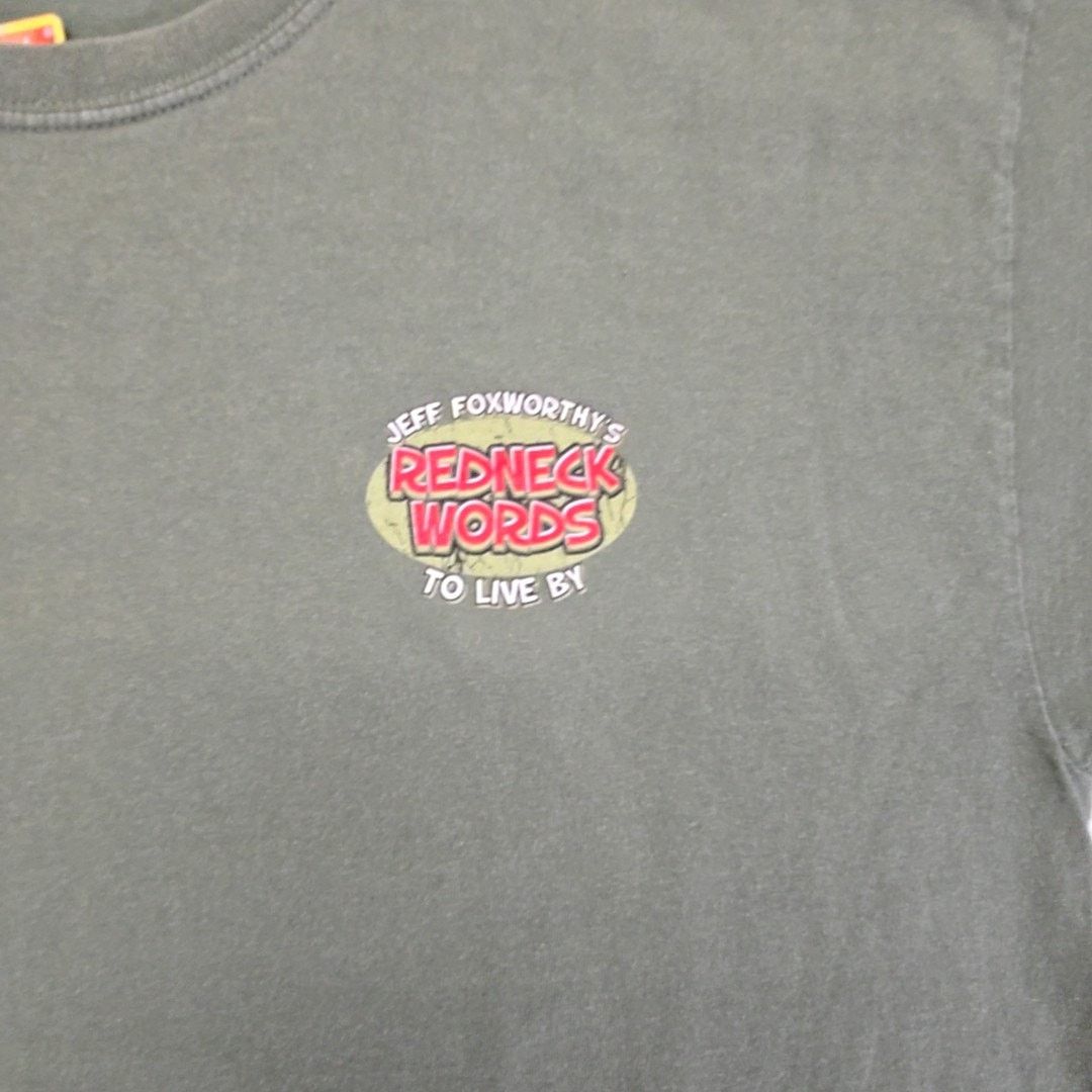 Gildan Vintage Jeff Foxworthy Redneck Words Green XL Humor Shirt Size US XL / EU 56 / 4 - 4 Thumbnail