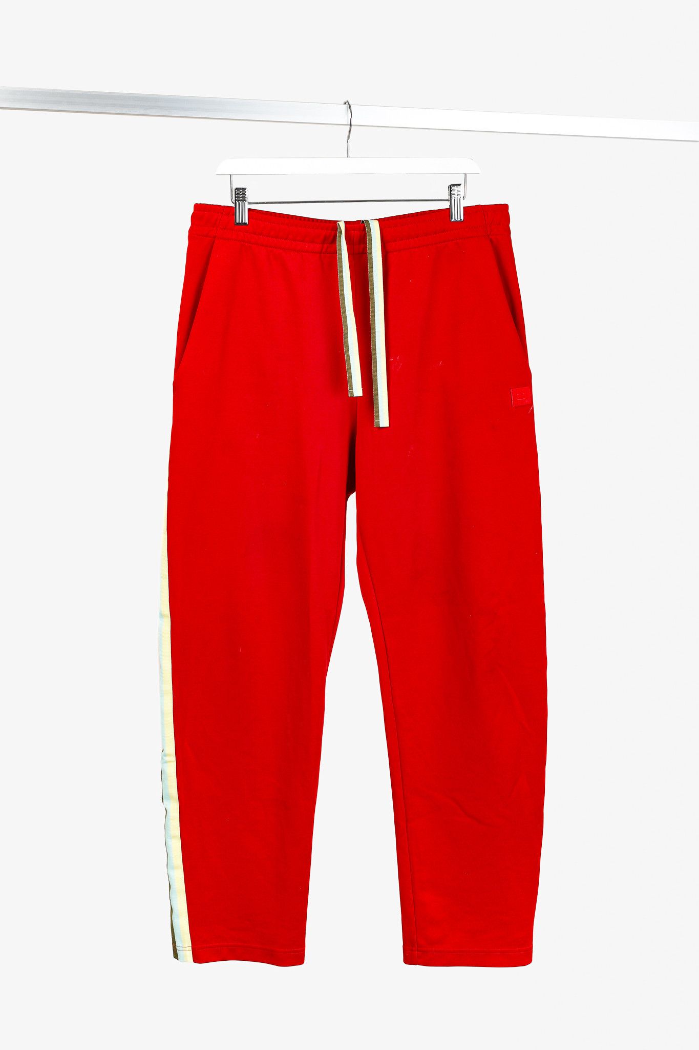 Acne Studios Acne Studios Norwich Face Red Jersey Taped Track Pants Size US 34 / EU 50 - 1 Thumbnail