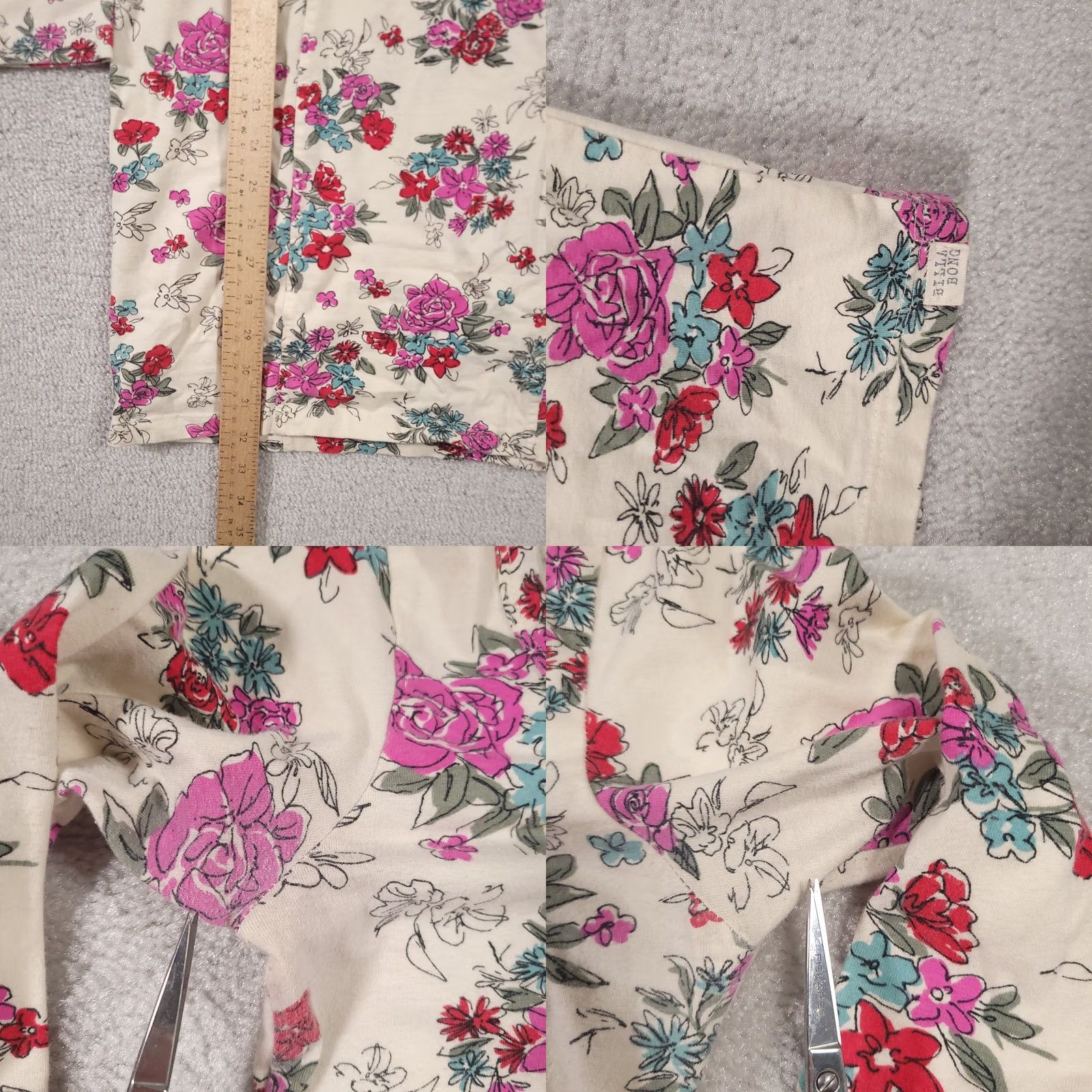 Billabong Billabong Mini Bodycon Shirt Dress Long Sleeve Womens Large Juniors Scoop Floral Dress Size L / US 10 / IT 46 - 8 Thumbnail