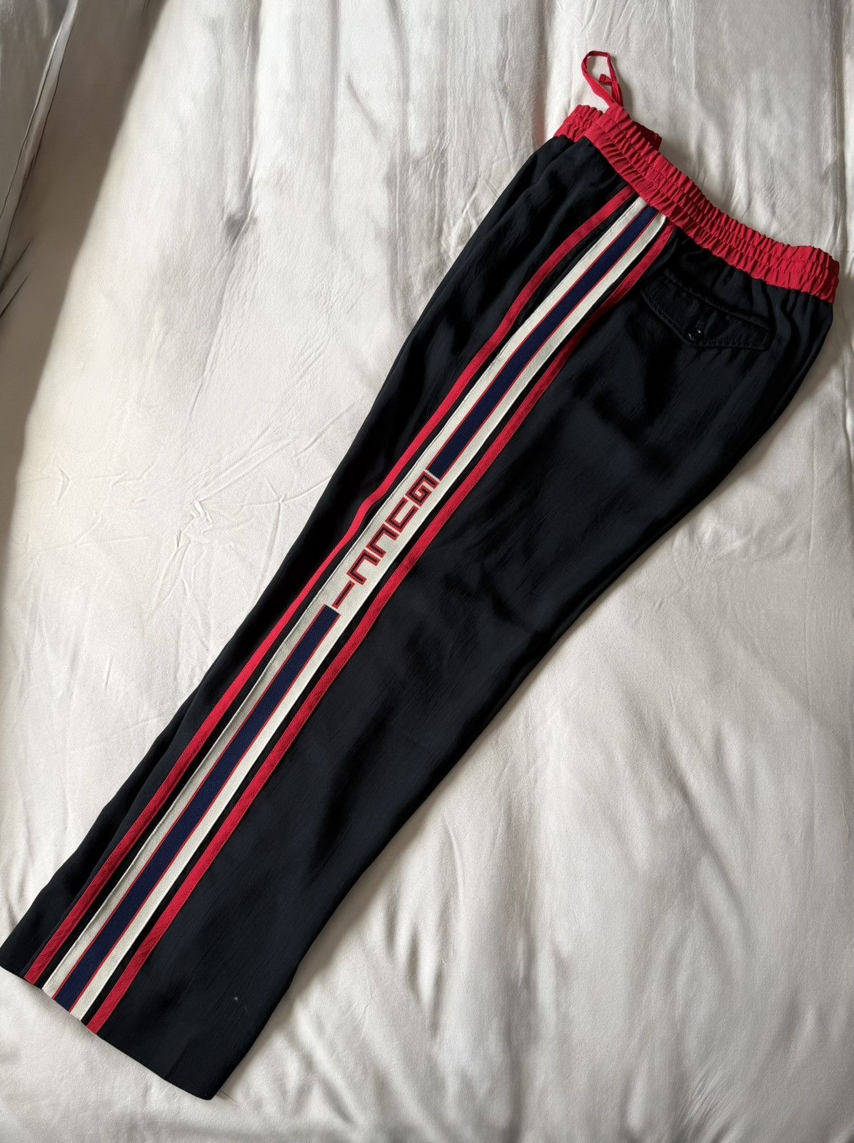 Gucci Gucci Pants Black w/ Web Stripe Logo Size US 32 / EU 48 - 1 Thumbnail