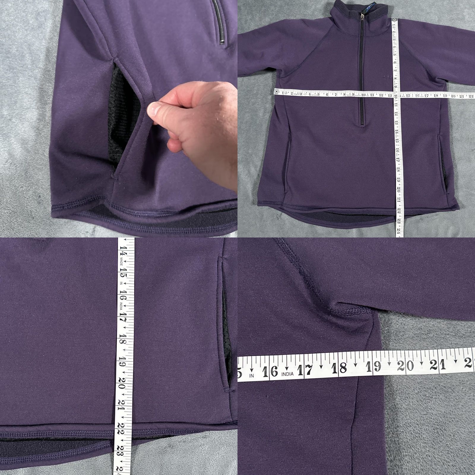 Vintage VINTAGE L.L. BEAN Jacket Womens Small Purple 1/2 Zip Fleece Pullover USA 90s Size S / US 4 / IT 40 - 9 Thumbnail