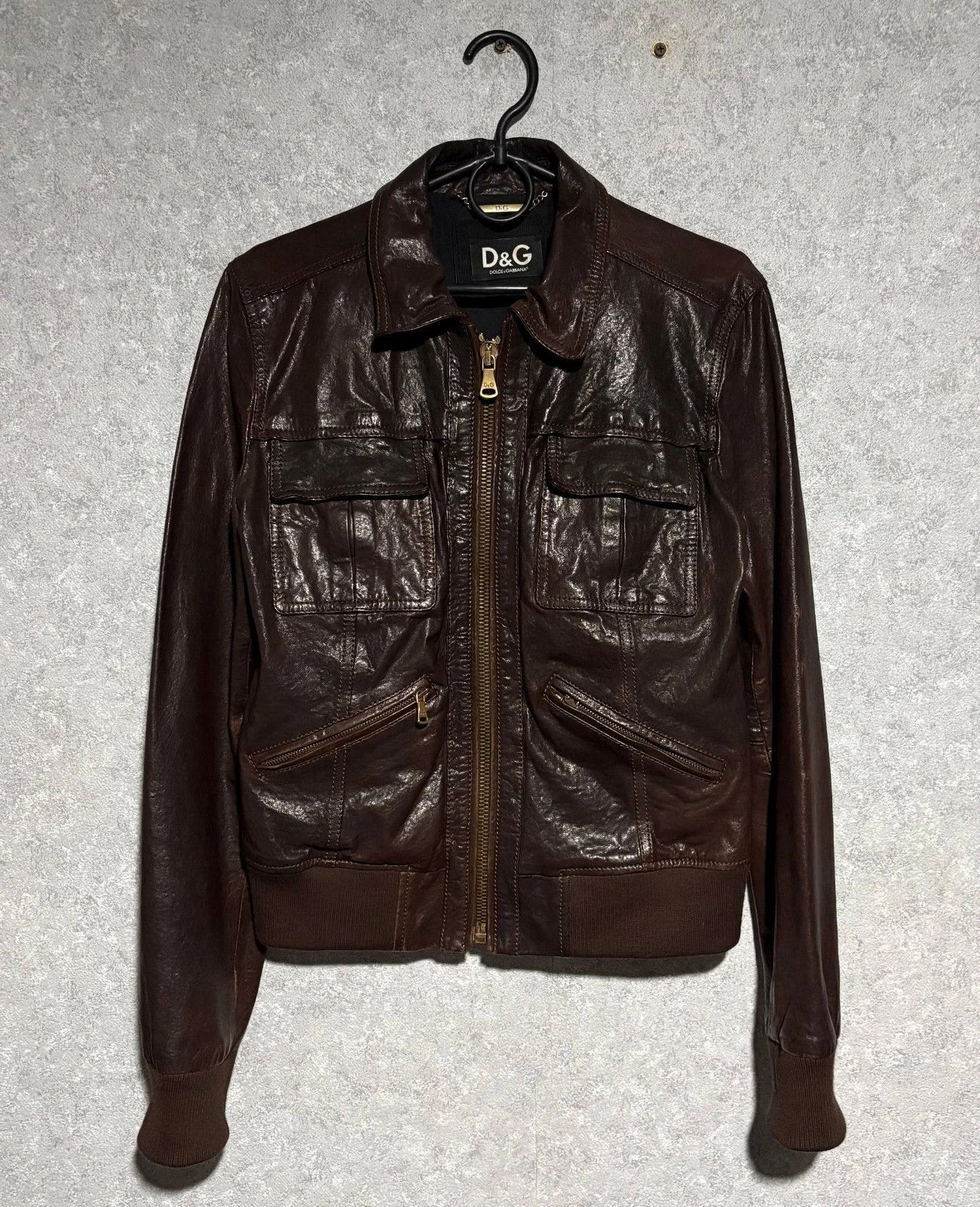 Dolce & Gabbana RARE Vintage Dolce&Gabbana Brown Leather Cargo Bomber Jacket Size M / US 6-8 / IT 42-44 - 1 Thumbnail