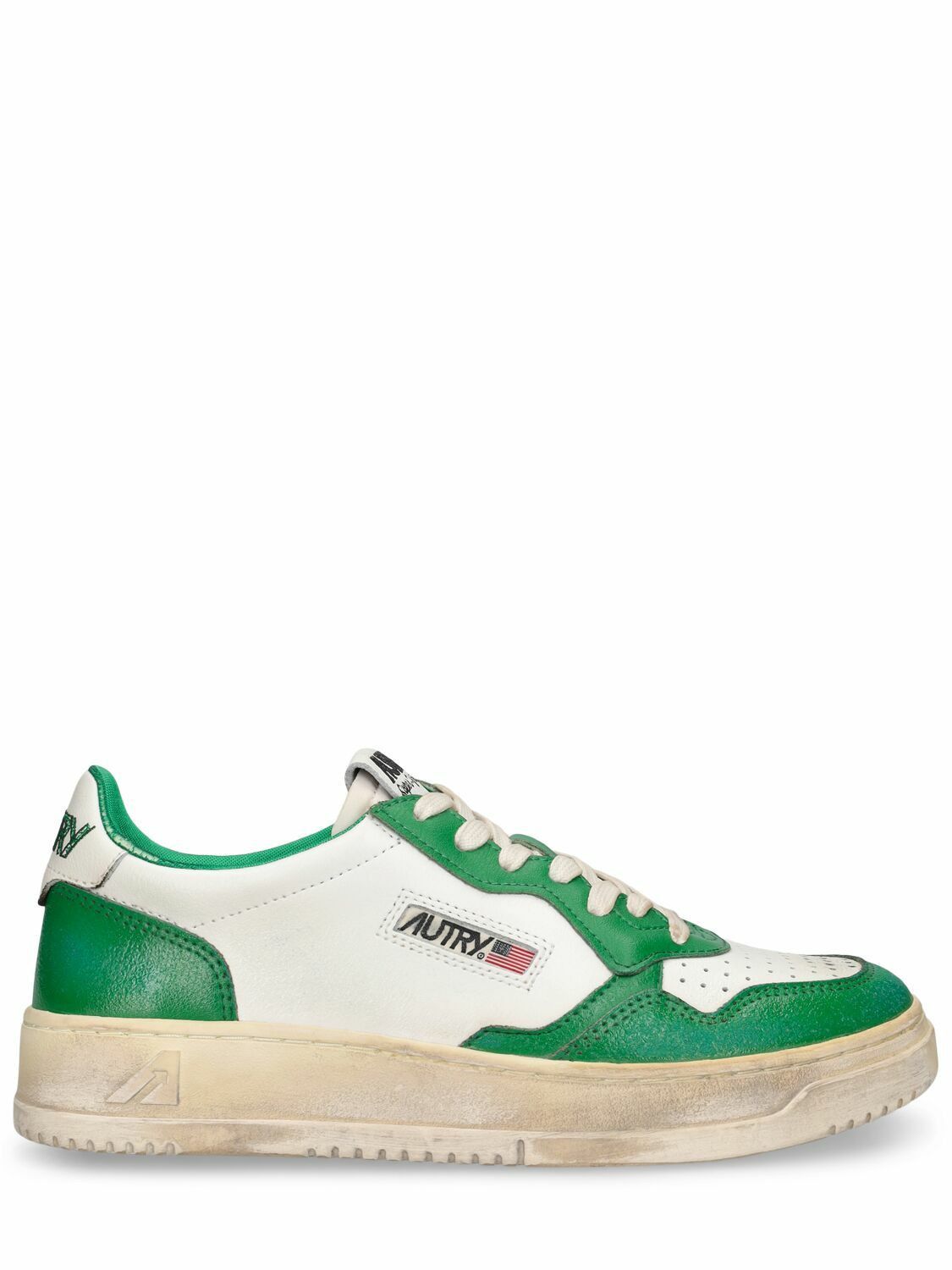 AUTRY o1y0725 Leather Low-Top Sneakers in Green/White Size US 8 / IT 38 - 1 Thumbnail
