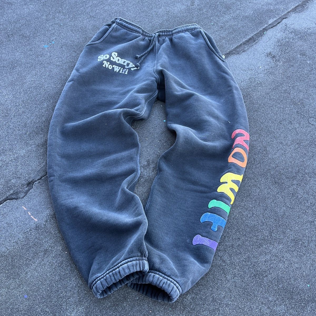 image of Madhappy No Wifi Sweatpants (Unisex) in Black, Women's (Size 28)