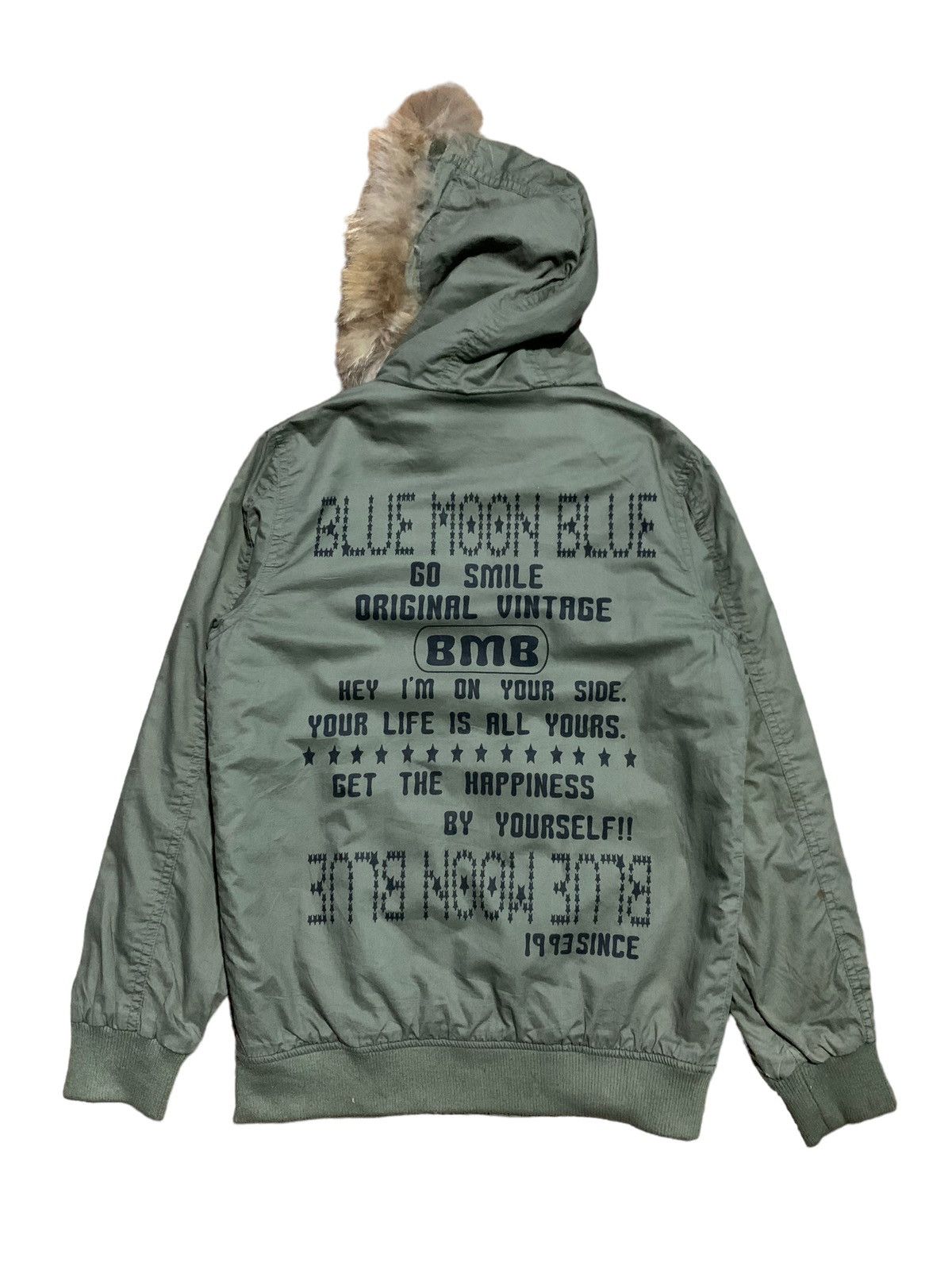 If Six Was Nine × Japanese Brand × Le Grande Bleu (L.G.B.) 1990s Blue moon blue poem fur hoodie military jacket Size US M / EU 48-50 / 2 - 2 Thumbnail