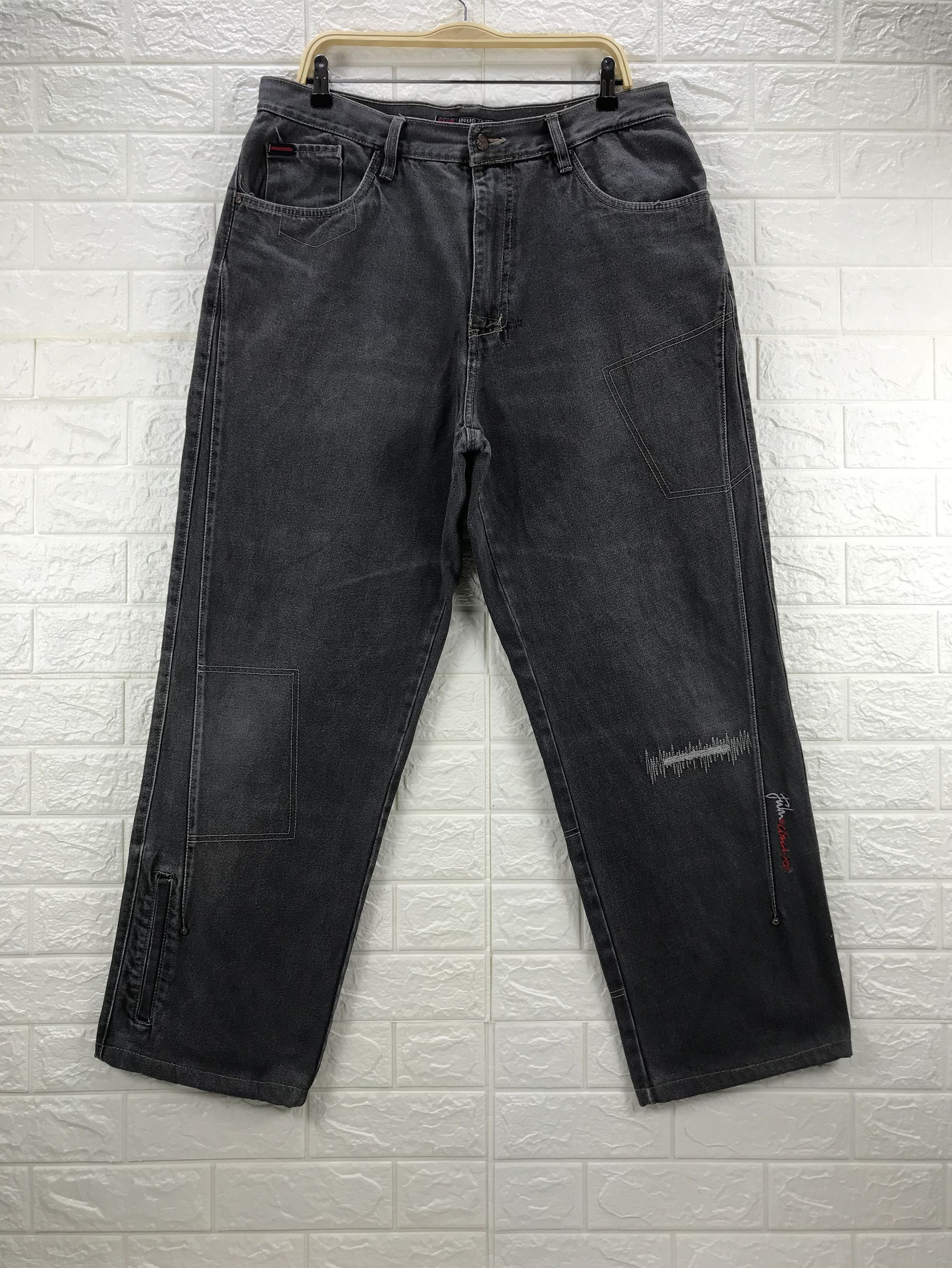 Fubu Vintage Fubu Circa 1992 Faded Black Wide Baggy Jeans Size US 36 / EU 52 - 1 Thumbnail