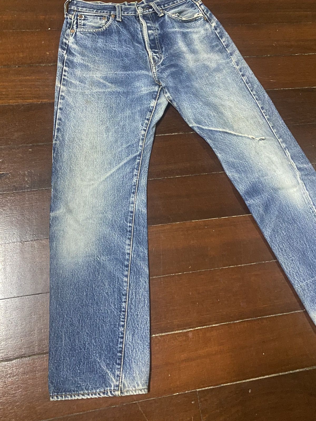 Pherrow's Pherrow’s Stormy Blue lot 404 Flared Denim Jeans distressed Size US 30 / EU 46 - 3 Thumbnail
