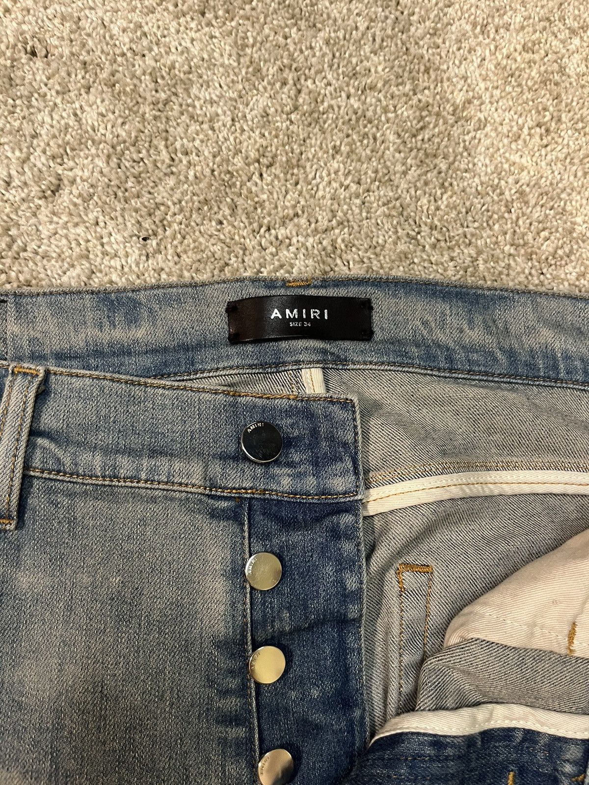 Amiri Amiri Mx1 Leather Patch Jeans Size US 34 / EU 50 - 4 Thumbnail
