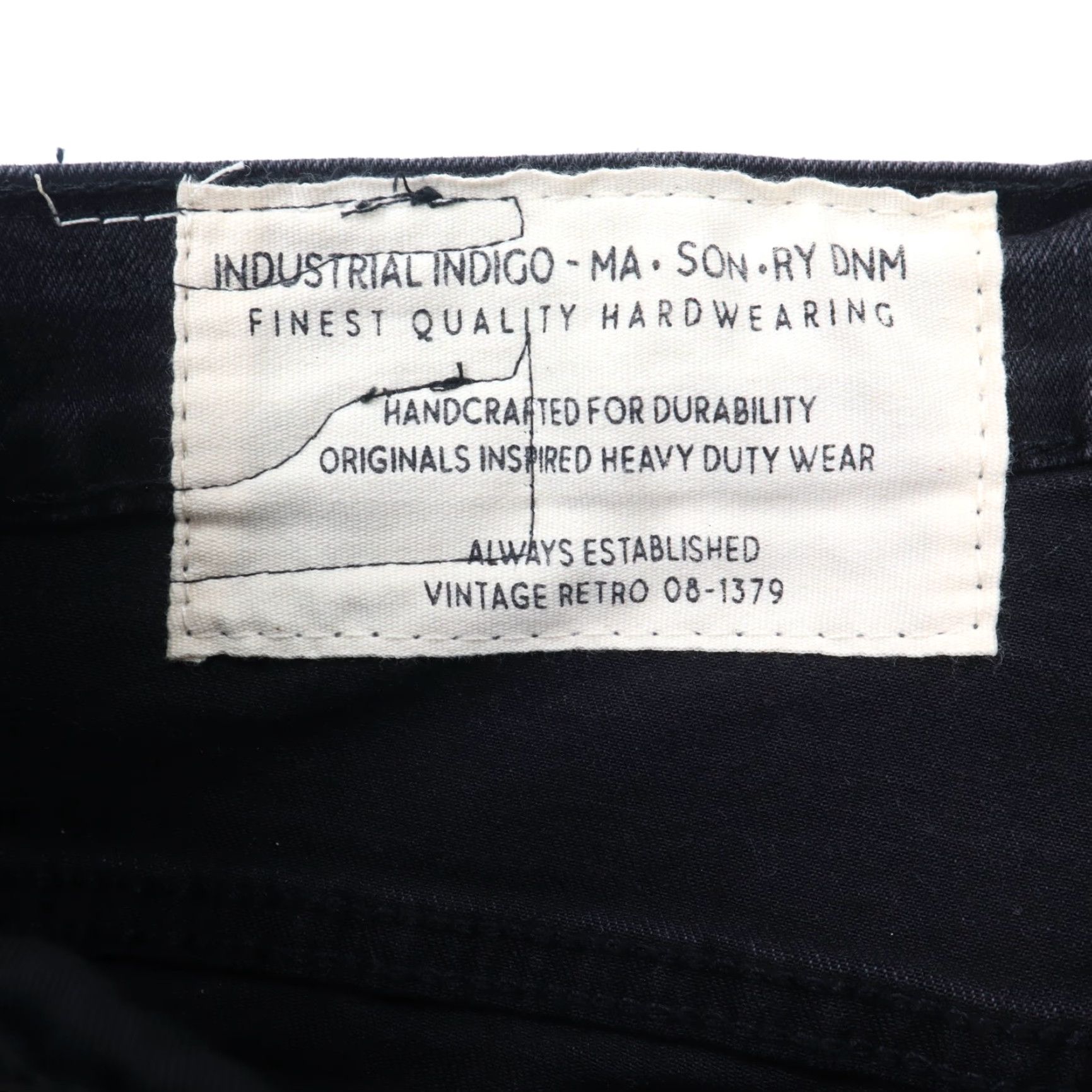Industrial Indigo Jeans Mens 30x32 Skinny Stretch Black Denim