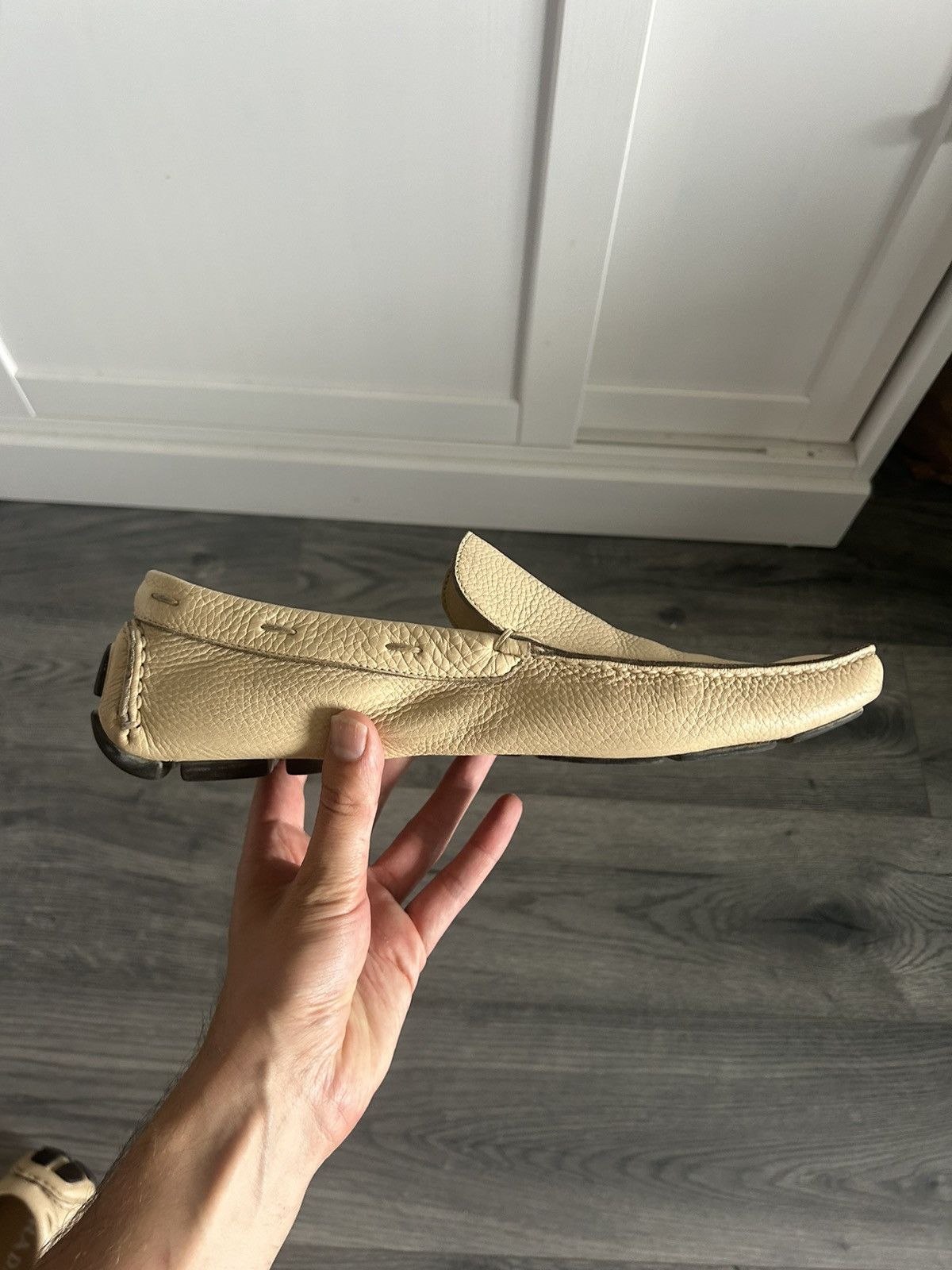 Prada Cream Leather Mocassins Size US 11 / EU 44 - 11 Thumbnail