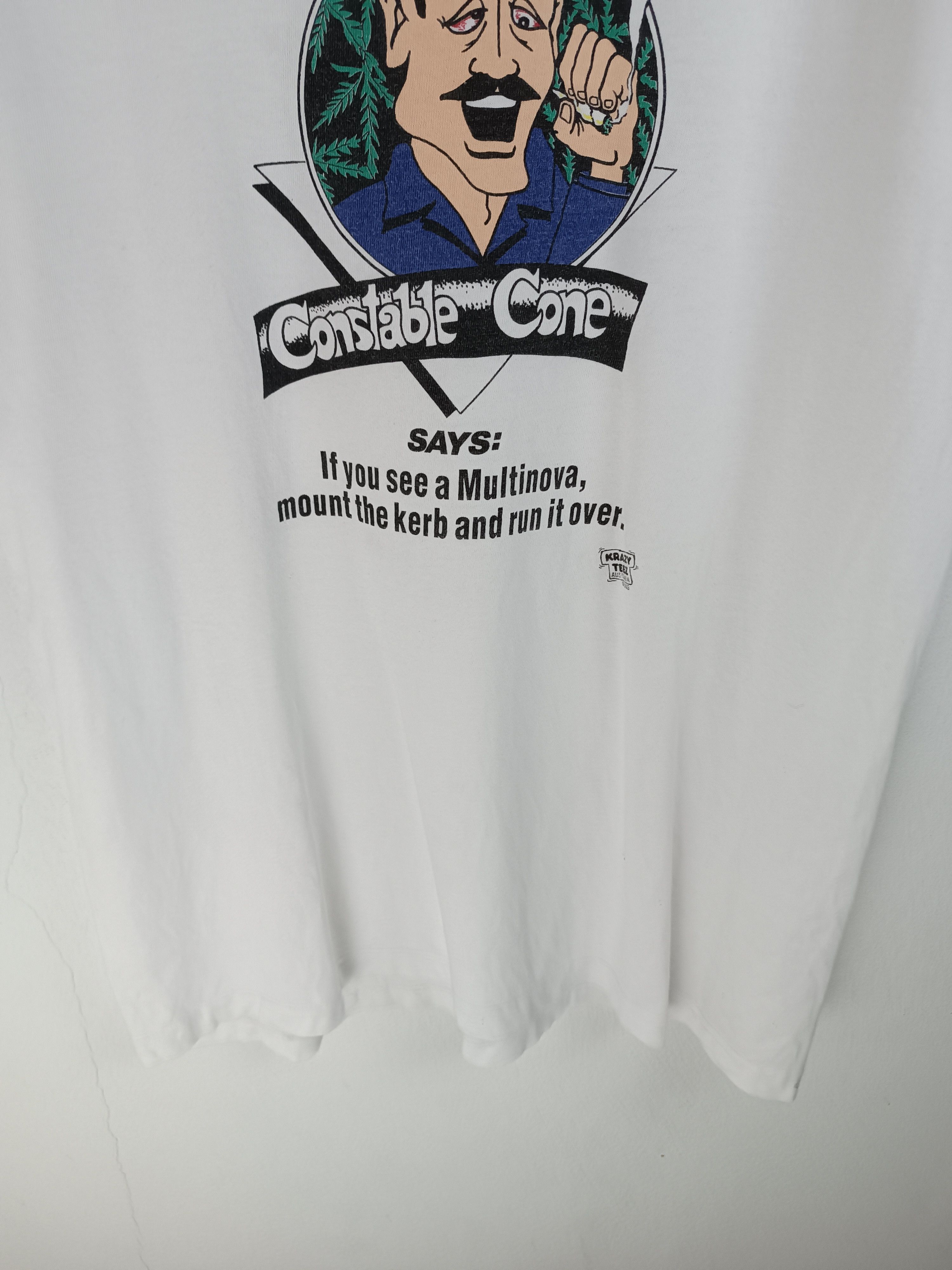 Vintage VINTAGE CONSTABLE CONE HIGH 420 MARIJUANA ADULT HUMOR TEE Size US L / EU 52-54 / 3 - 5 Thumbnail