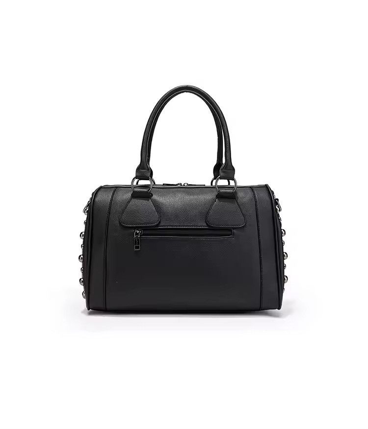 Japanese Brand Trendy Metal Skull Studded Black Handbags Size ONE SIZE - 6 Thumbnail
