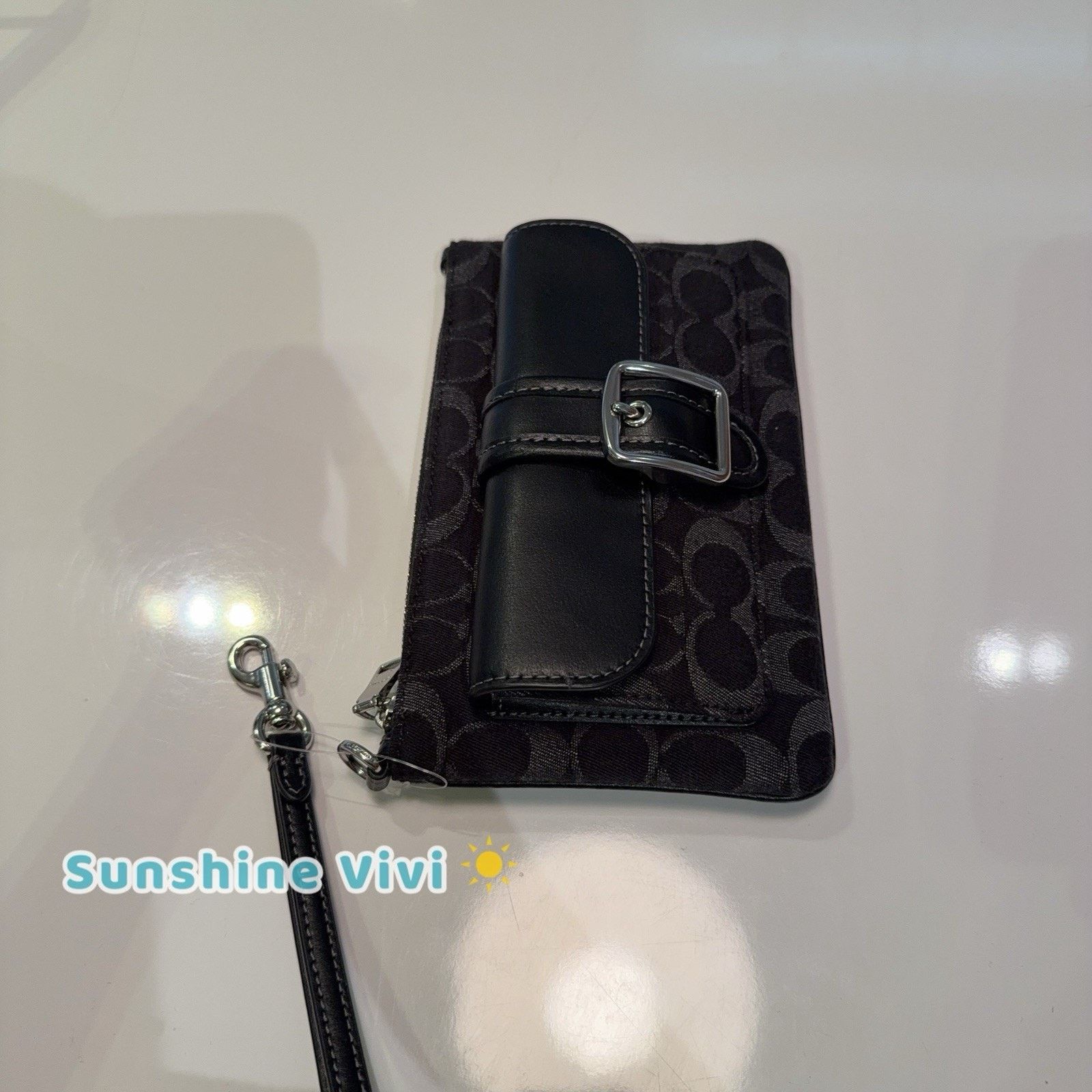 Coach NWT Coach Ashton Wristlet Signature Jacquard black CEF57 Size ONE SIZE - 3 Thumbnail