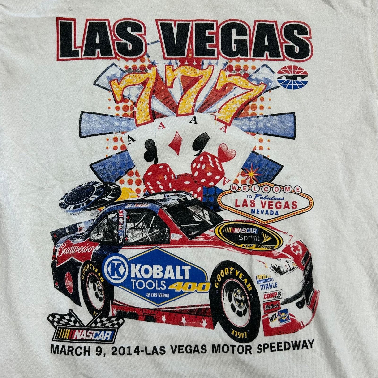 NASCAR 2014 Nascar Las Vegas Racing Tee T Shirt White Size Medium M Size US M / EU 48-50 / 2 - 3 Thumbnail