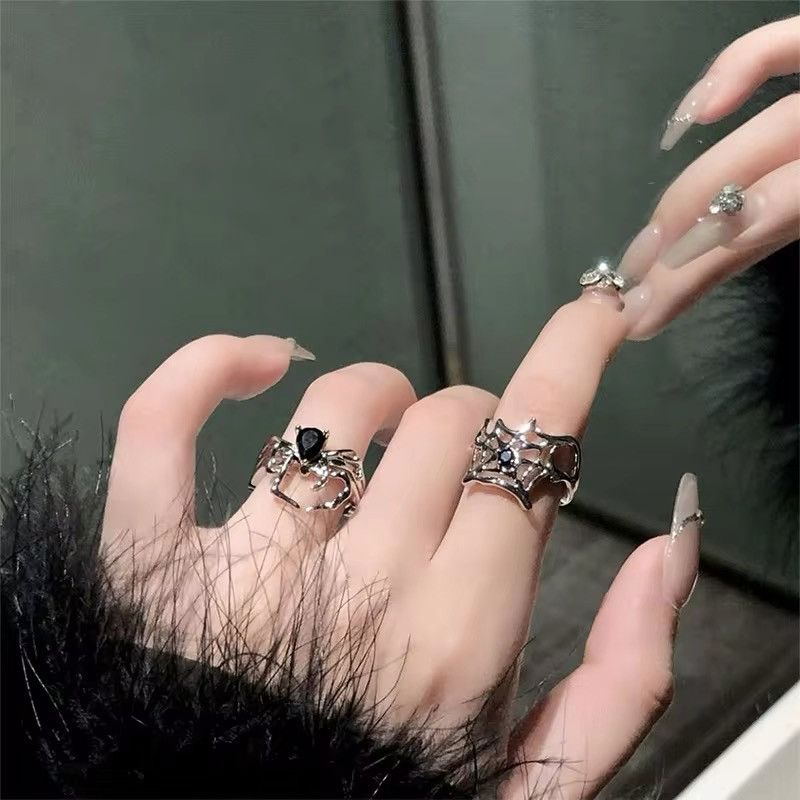 Jewelry 3pcs Gothic Spider Opening Ring Size ONE SIZE - 4 Thumbnail