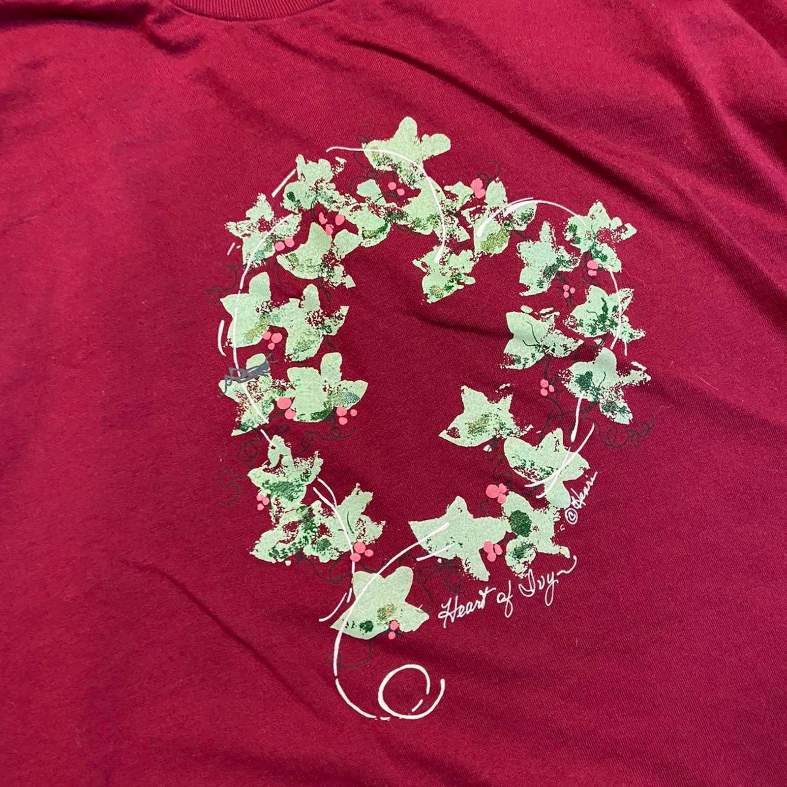 Fruit Of The Loom 90s burgundy heart of ivy Size US XL / EU 56 / 4 - 3 Thumbnail