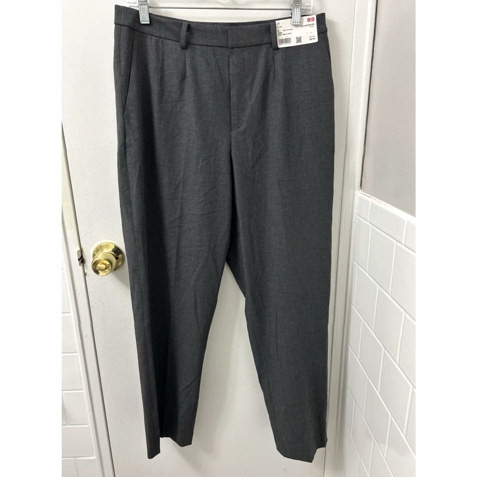 Uniqlo Uniqlo Pants Womens Large L33 Gray NWT Ankle Trousers Zipper Pockets Stretch Wrinkle-Resistant Flat Front Office Workwear Casual Modern 30x28 Size 36" / US 14 / IT 50 - 2 Thumbnail