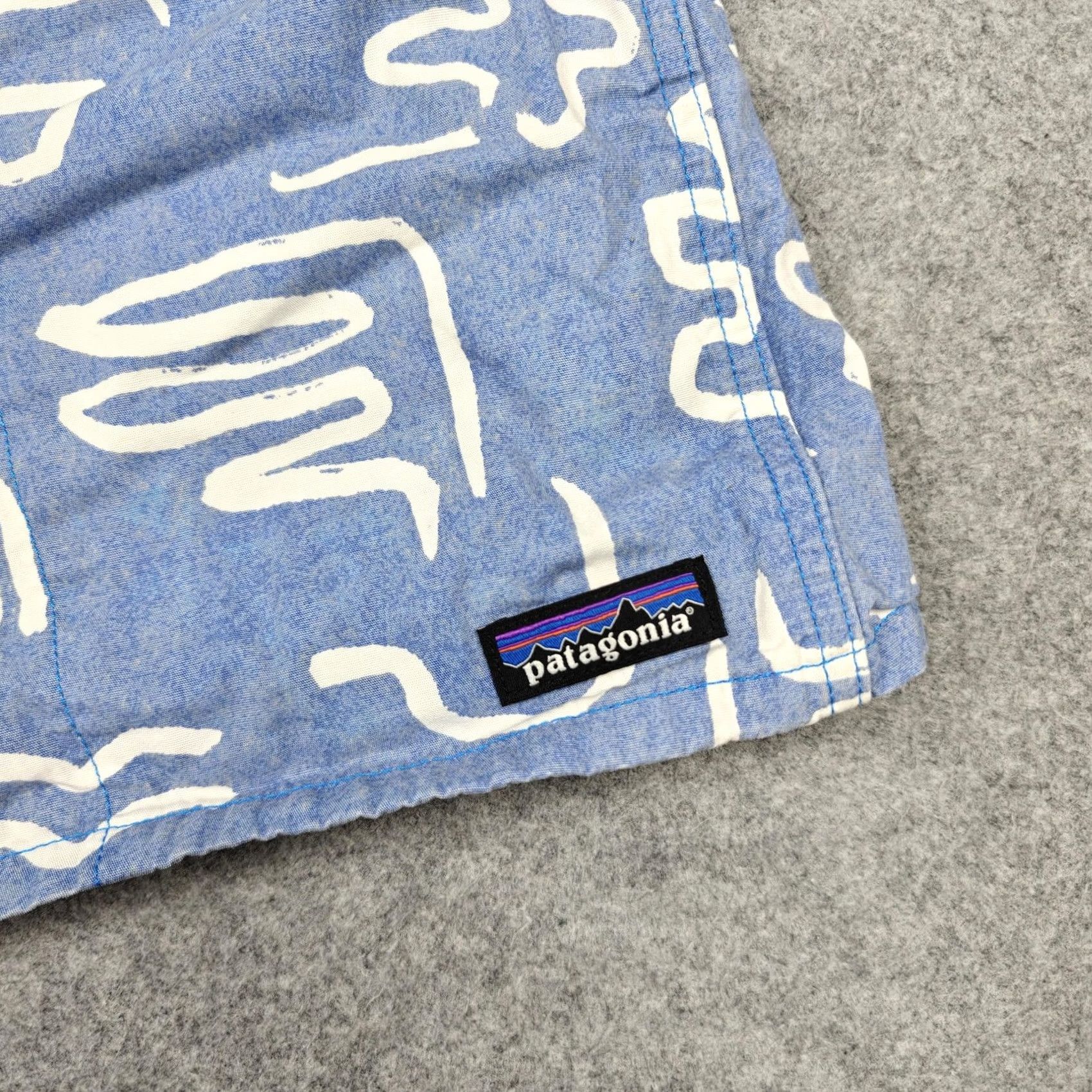 Patagonia Patagonia Swim Trunks Mens XL Blue Geometric Drawstring Pockets Cotton Size US 36 / EU 52 - 2 Thumbnail