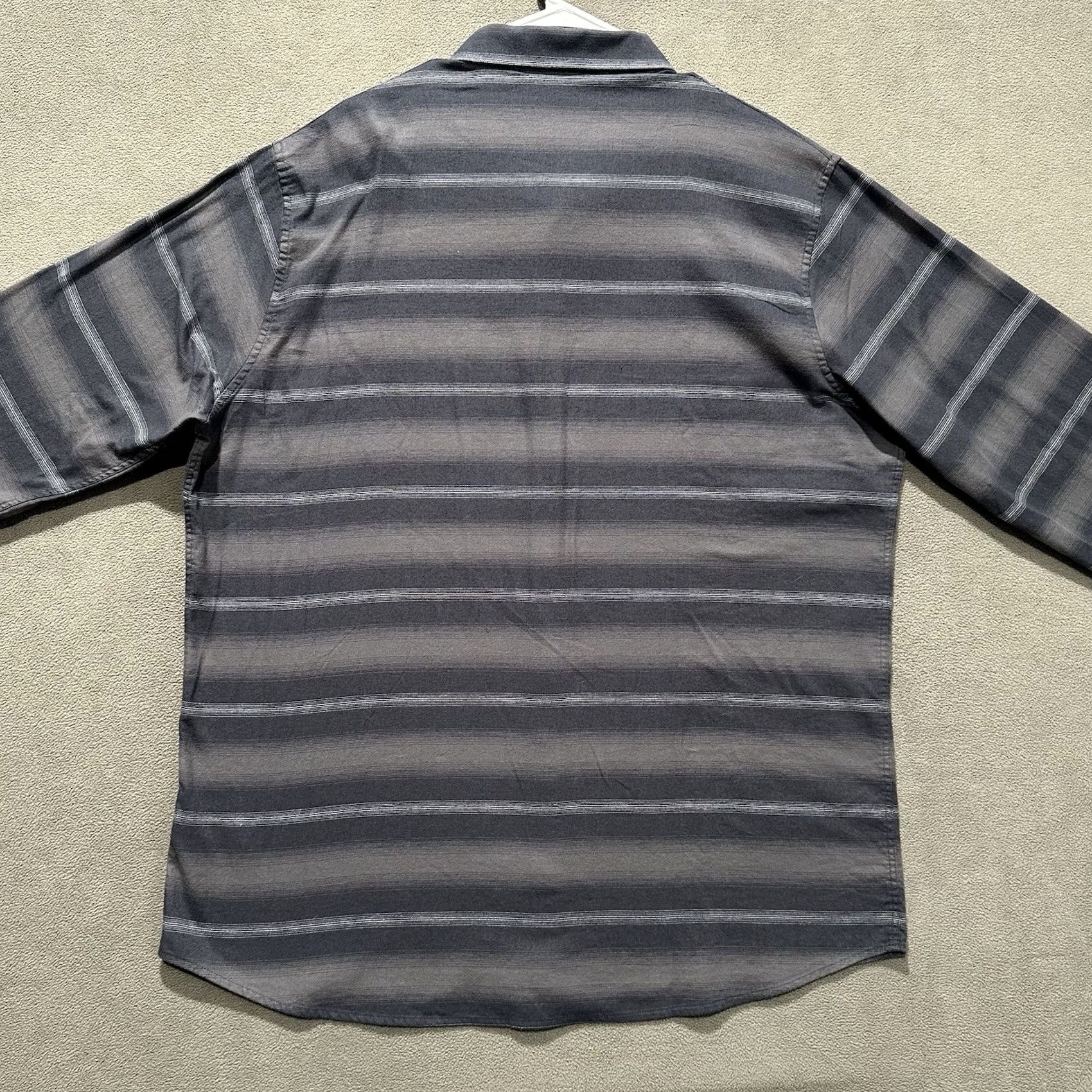 TravisMathew Travis Mathew Shirt Mens 2XL Gray Striped Long Sleeve Button Up Size US XXL / EU 58 / 5 - 2 Thumbnail
