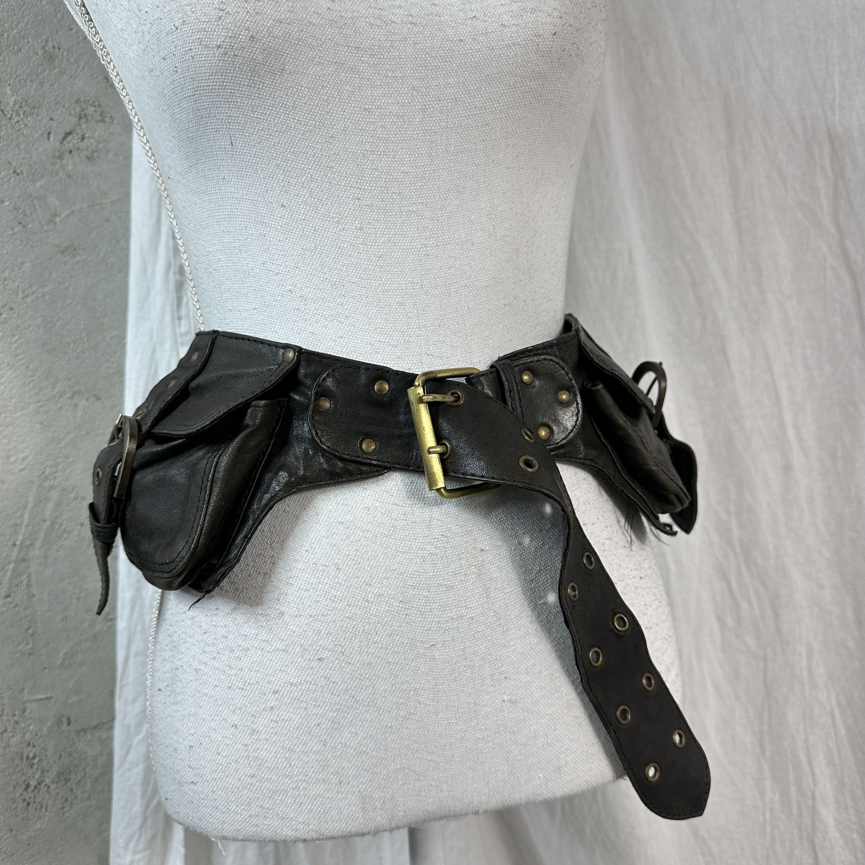 Vintage Leather Belt Size ONE SIZE - 10 Thumbnail