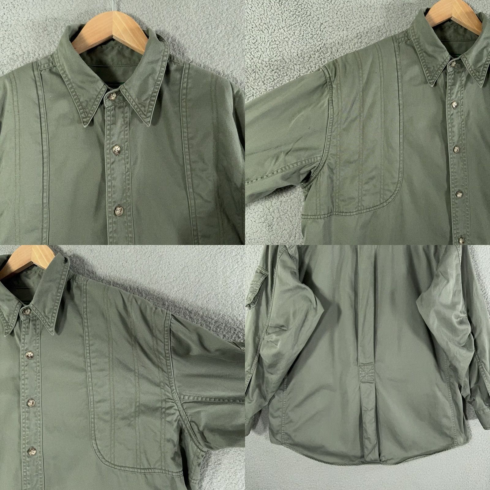 Vintage VINTAGE Woolrich Shirt Mens Button-Up Long Sleeve Olive Green 90s Hunting Military Outdoor Rugged Utility Large L Size US L / EU 52-54 / 3 - 9 Thumbnail
