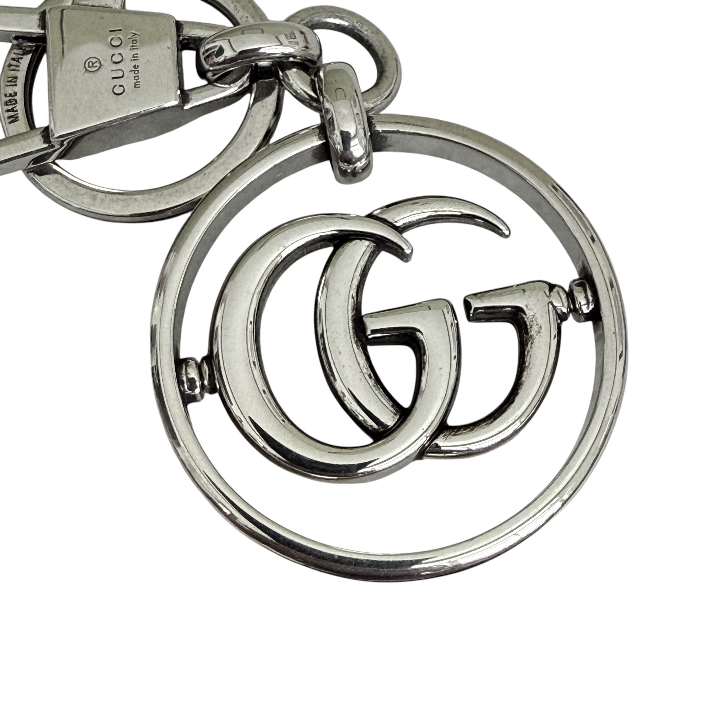 Gucci GUCCI Silver Double G Logo Keychain ‎752067 Size ONE SIZE - 2 Thumbnail