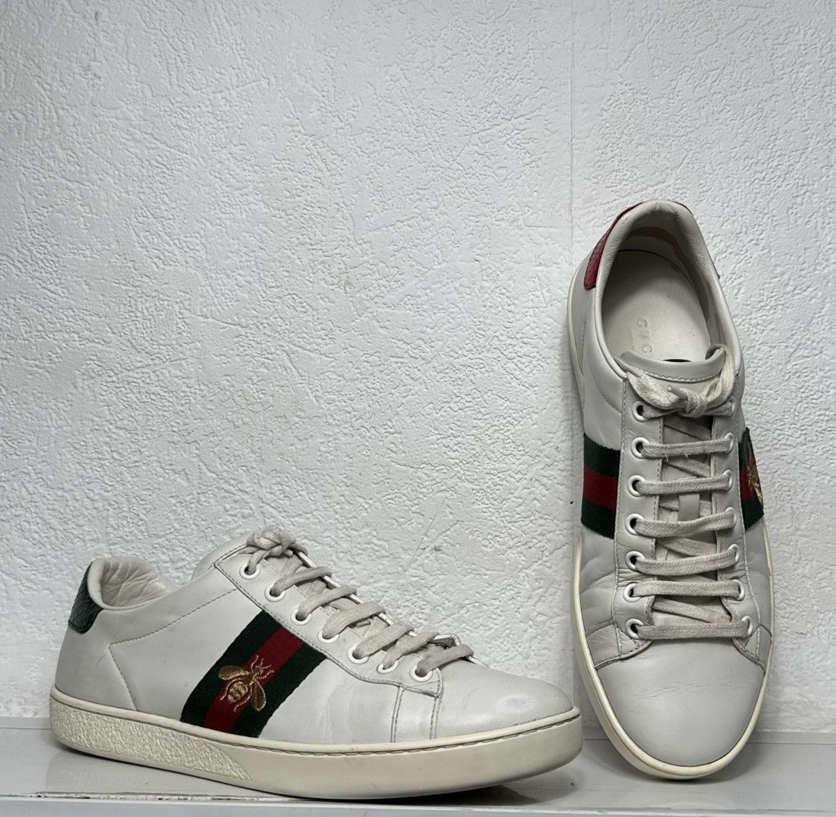 Gucci Gucci GG Leather White Sneakers luxury Size US 7.5 / EU 40-41 - 1 Thumbnail