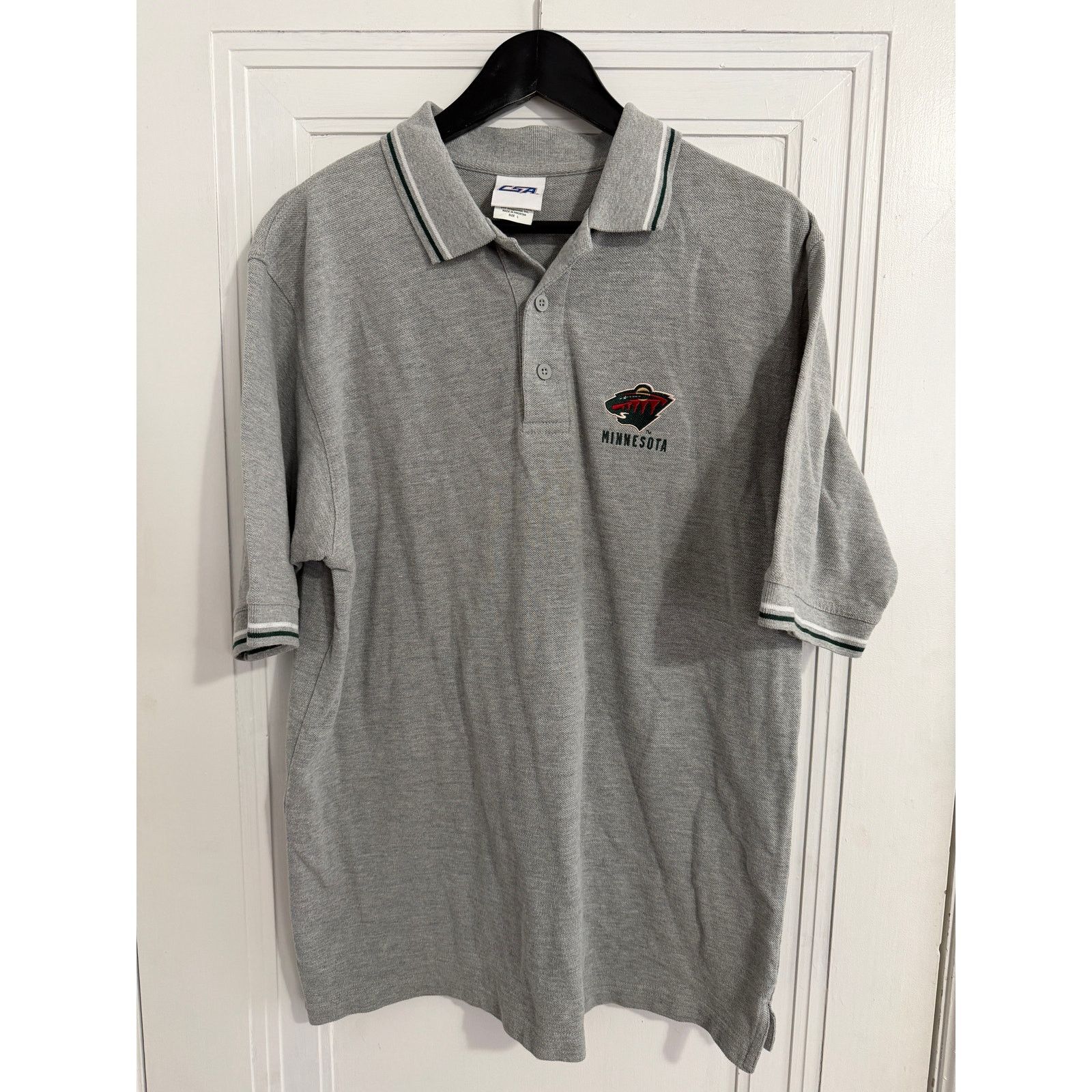 CSA Retro Minnesota Wild Gray Polo Shirt Men's Size Large Size US L / EU 52-54 / 3 - 1 Thumbnail