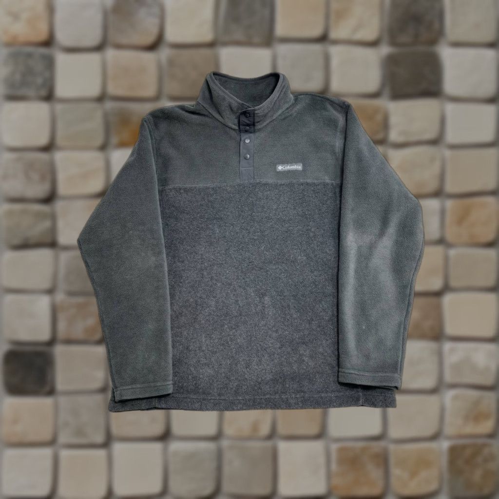 Vintage Columbia Steens Mountain Jacket Mens Large Gray Fleece Warm Winter Half Snap II Size US L / EU 52-54 / 3 - 1 Thumbnail