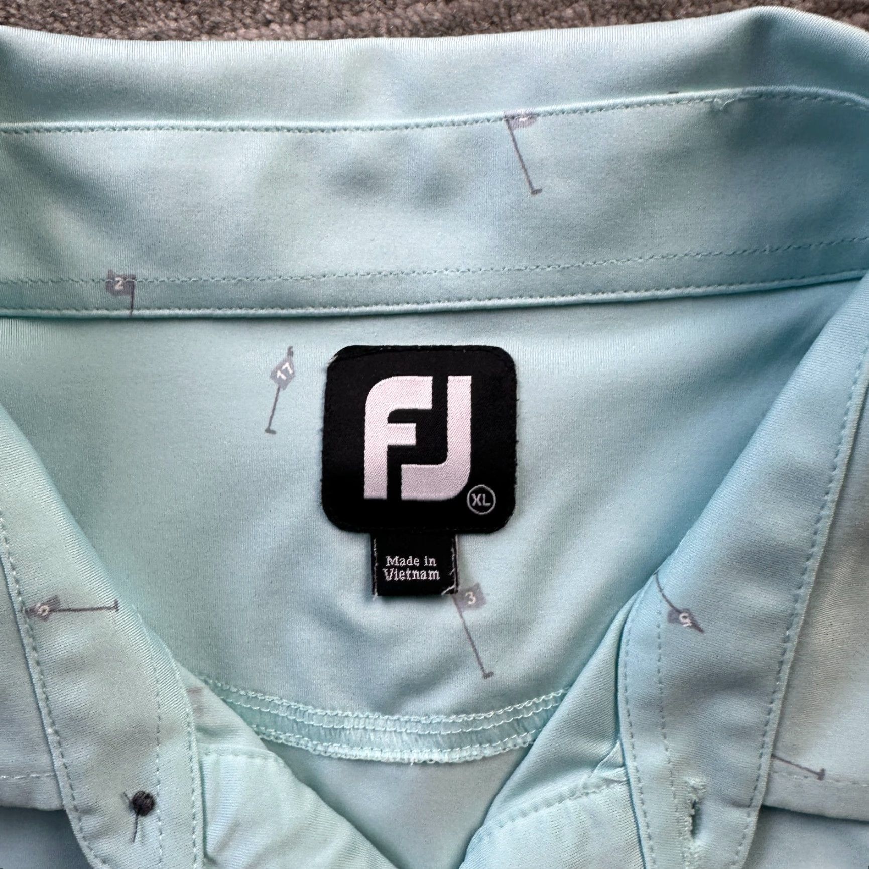 Footjoy FootJoy Polo Shirt Mens XL Blue Golf All Over Print Performance Size US XL / EU 56 / 4 - 7 Thumbnail