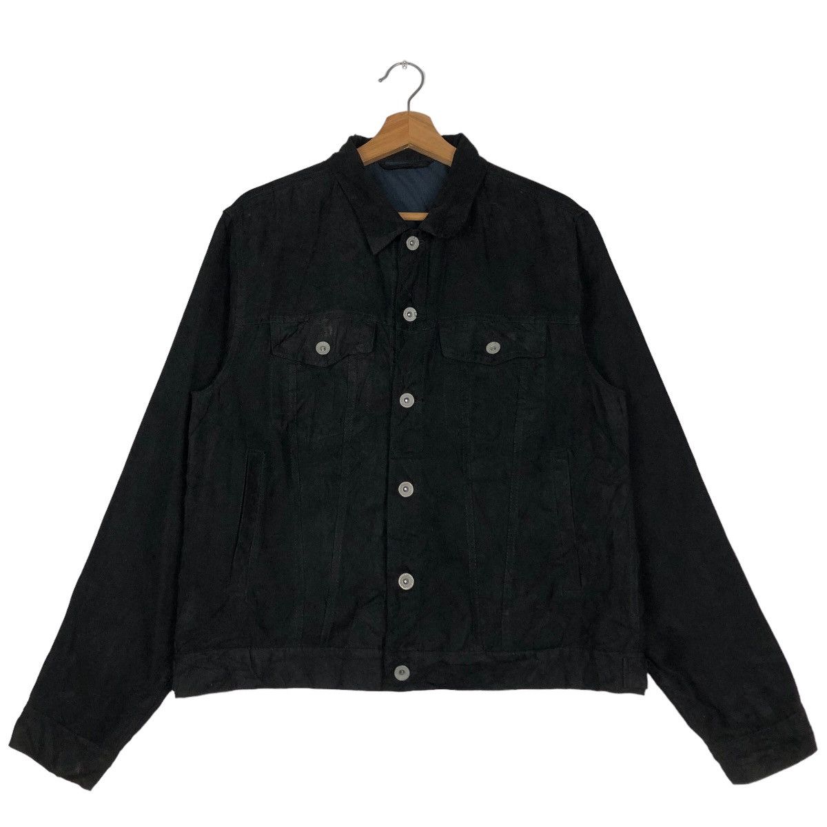 Issey Miyake 🔥90’s Vintage Leather Jacket Chore Work GU Japan Made Size US L / EU 52-54 / 3 - 1 Thumbnail