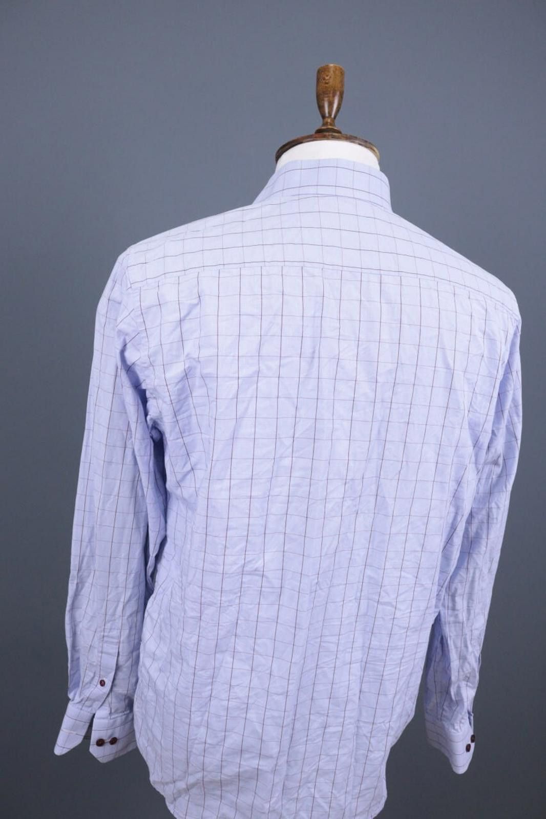 Eton Eton Contemporary Poplin Check Blue Shirt Size 42 / 16.5 Size US M / EU 48-50 / 2 - 10 Thumbnail