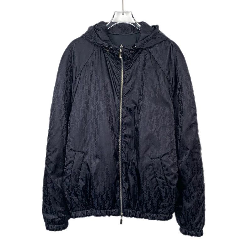 Dior dior navy logo pattern reversible zip jacket-dmc | Grailed