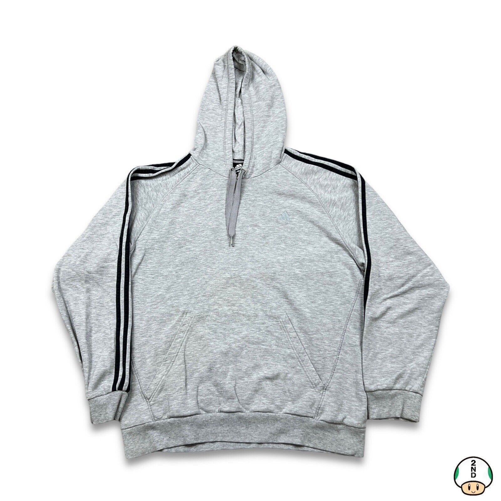 Adidas × Vintage Adidas Hoodie XL Stripe Spell Out Pullover Hood Sweatshirt Size US XL / EU 56 / 4 - 1 Thumbnail