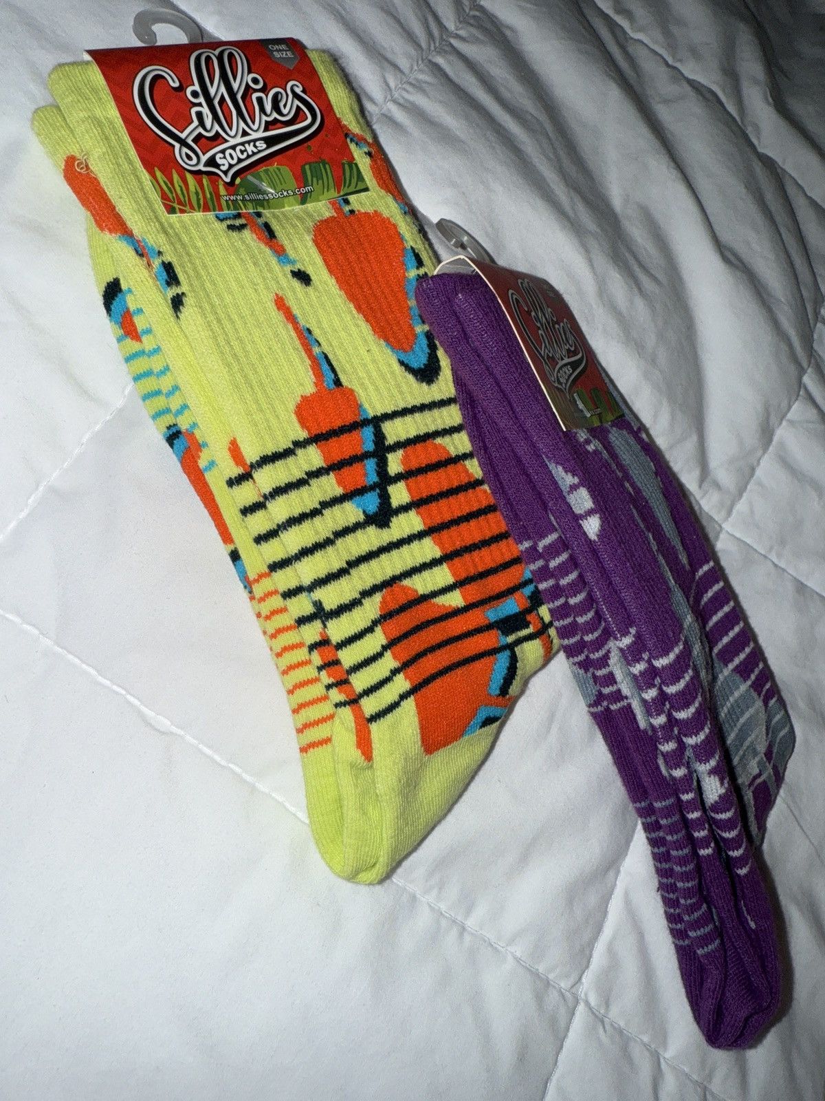 Other 2 pair of SILLIES SOCKS! “Shroom-a-Delic” design, crew, NEW! Size ONE SIZE - 9 Thumbnail