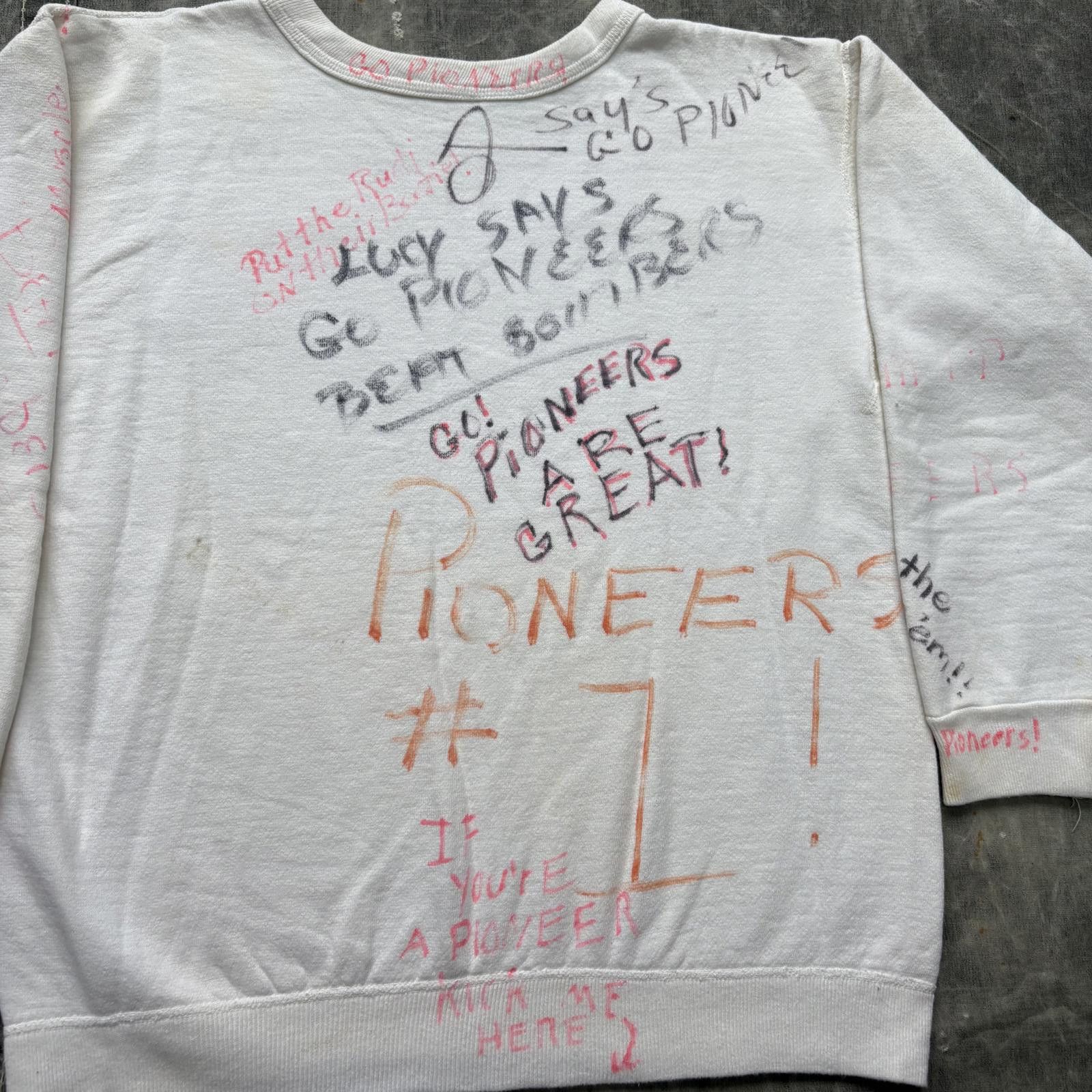 Vintage Vintage 60s Hand Drawn Writing Joke Senior School Sweatshirt Size US M / EU 48-50 / 2 - 5 Thumbnail