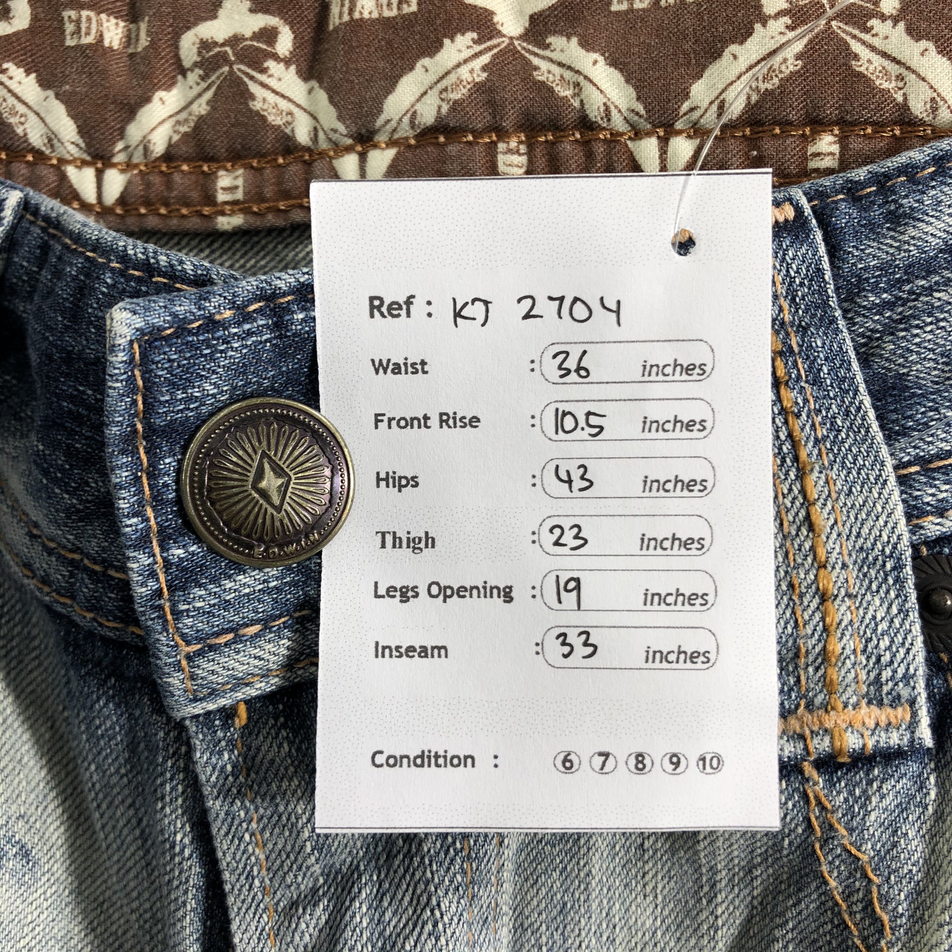 Edwin Edwin XV Jeans Distress Flare Denim KJ2704 Size US 34 / EU 50 - 11 Thumbnail