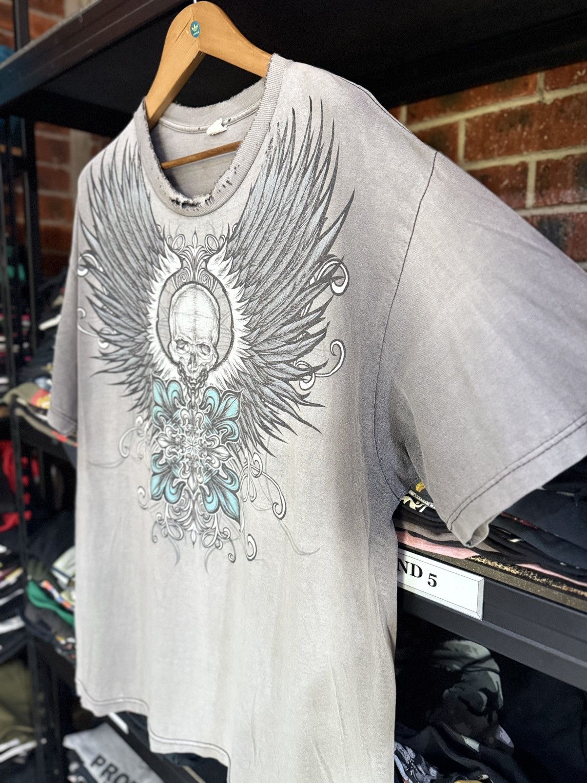 If Six Was Nine × Vintage Thrashed Vintage Xtreme Skulls Coysen Sun Faded Tee Size US XL / EU 56 / 4 - 9 Thumbnail