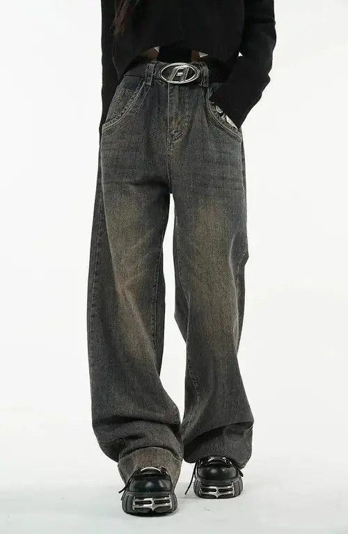 Designer Washed Baggy Jeans Size 25" / US 0 / IT 36 - 7 Thumbnail