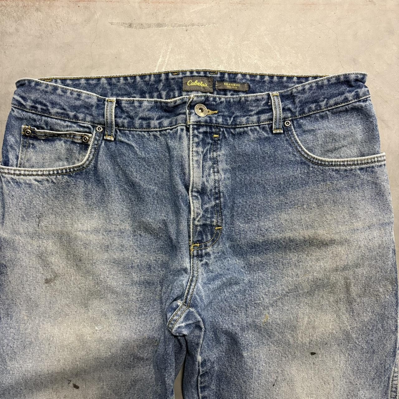 Cabelas × Vintage Crazy Vintage Y2K/2000s Baggy Cabela’s Tall Medium Blue Wash Denim Jeans! Size US 36 / EU 52 - 3 Thumbnail