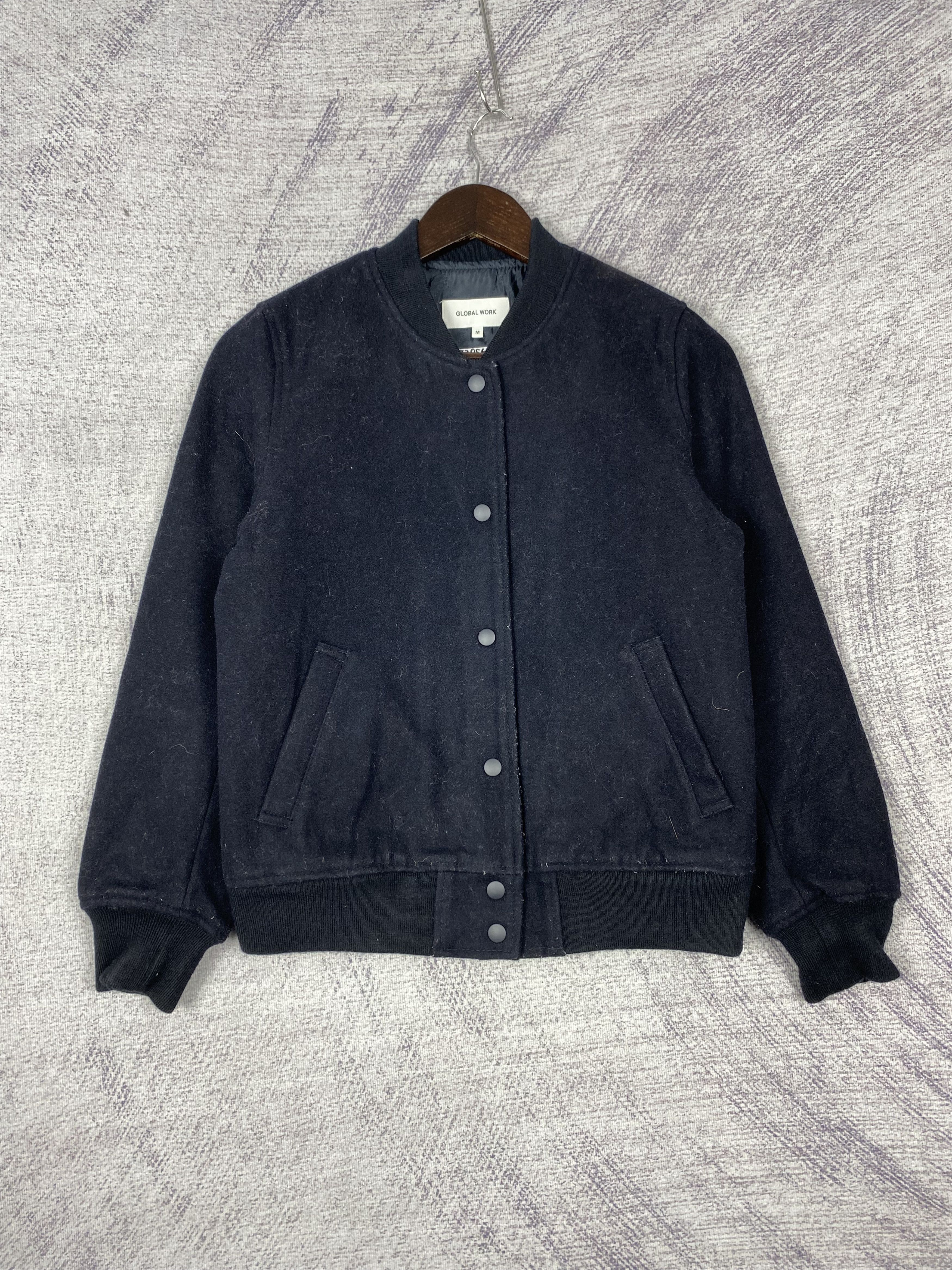 Global Work Vintage Global Work Quilted Lining Velvet Varsity Jacket Size US M / EU 48-50 / 2 - 1 Thumbnail