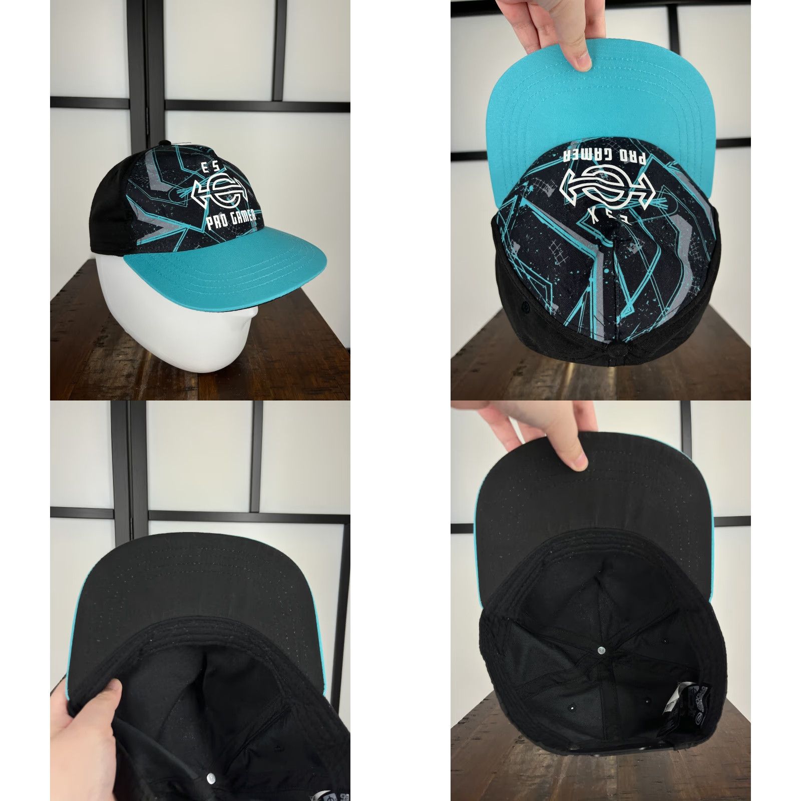 Vintage ESX Pro Gamer Hat Snap Back Adult One Size Black Blue Esports Polyester Size ONE SIZE - 8 Thumbnail
