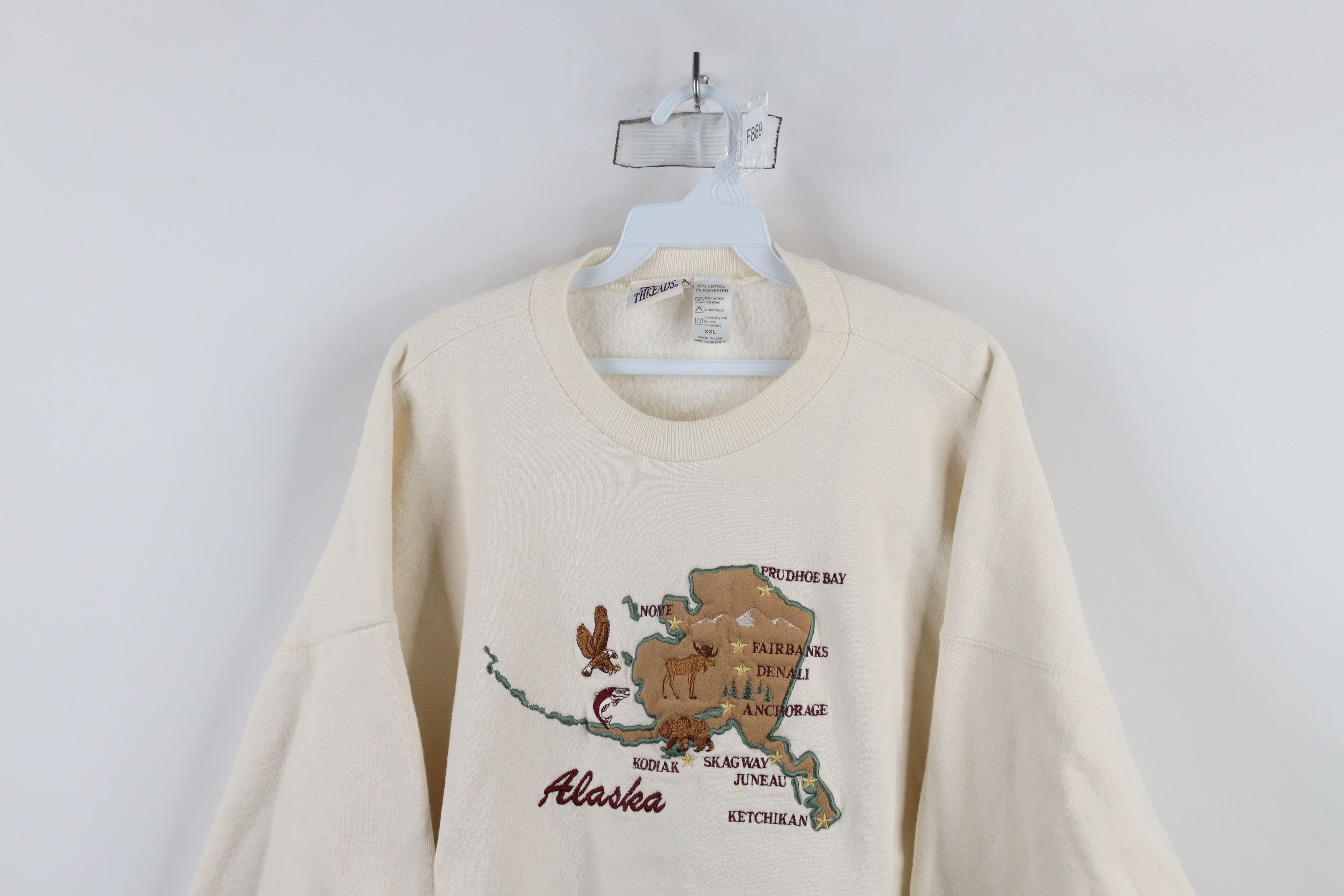 Vintage Vintage 90s Streetwear Heavyweight Map Nature Sweatshirt USA Size US XXL / EU 58 / 5 - 2 Thumbnail
