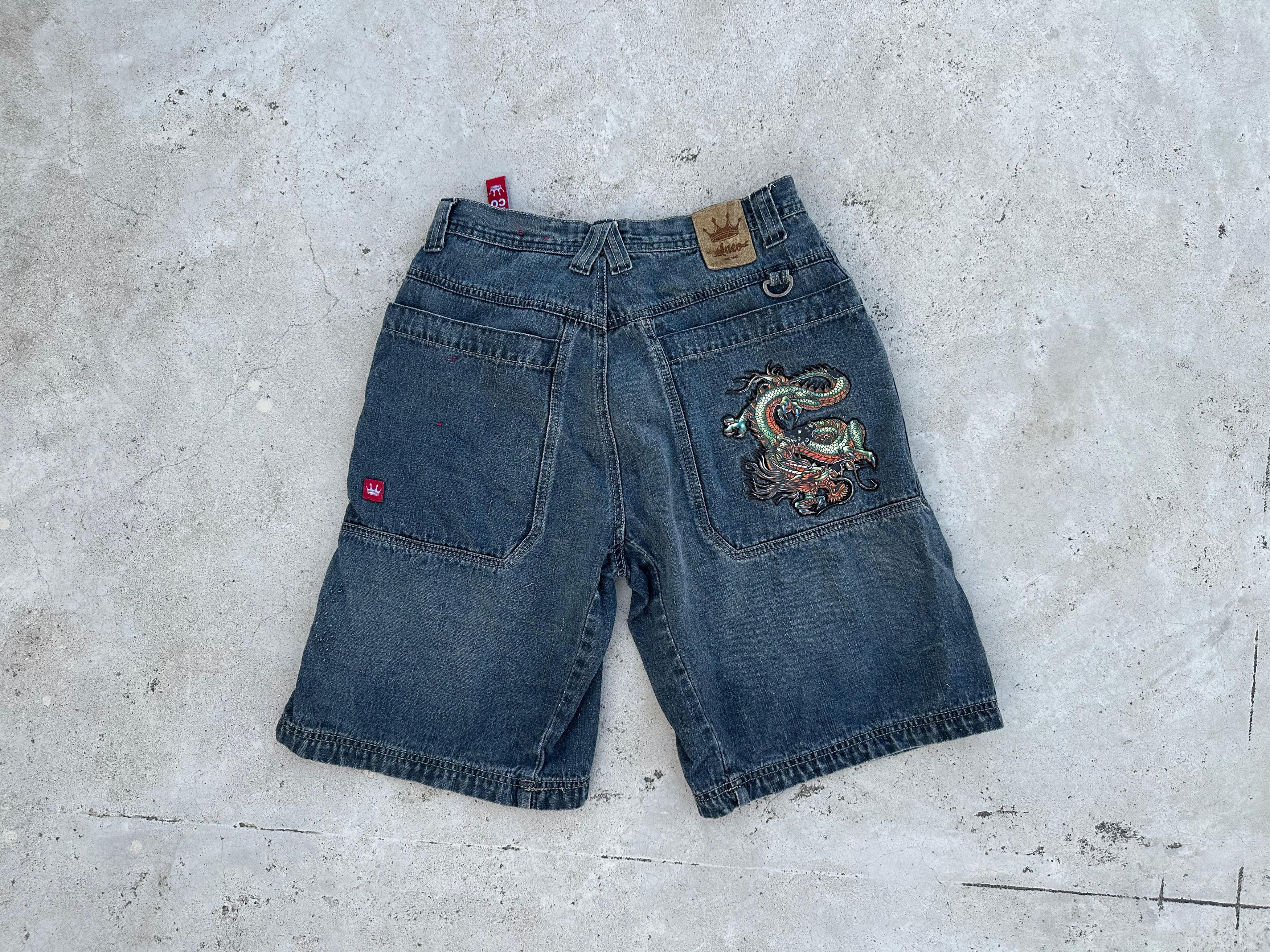 JNCO vintage jnco dragon jorts faded black Size US 28 / EU 44 - 1 Thumbnail