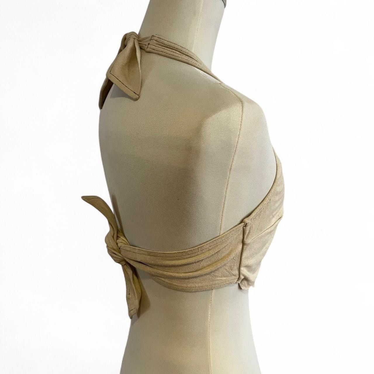 Japanese Brand Vintage y2k suede lace-up halter open back top Size S / US 4 / IT 40 - 5 Thumbnail