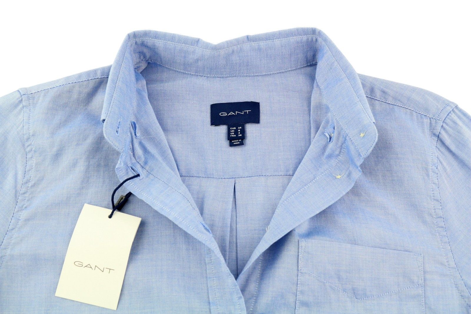 Gant AIR OXFORD EU34 Blue Button-Down Collar Shirt 85120 Size XS / US 0-2 / IT 36-38 - 4 Thumbnail