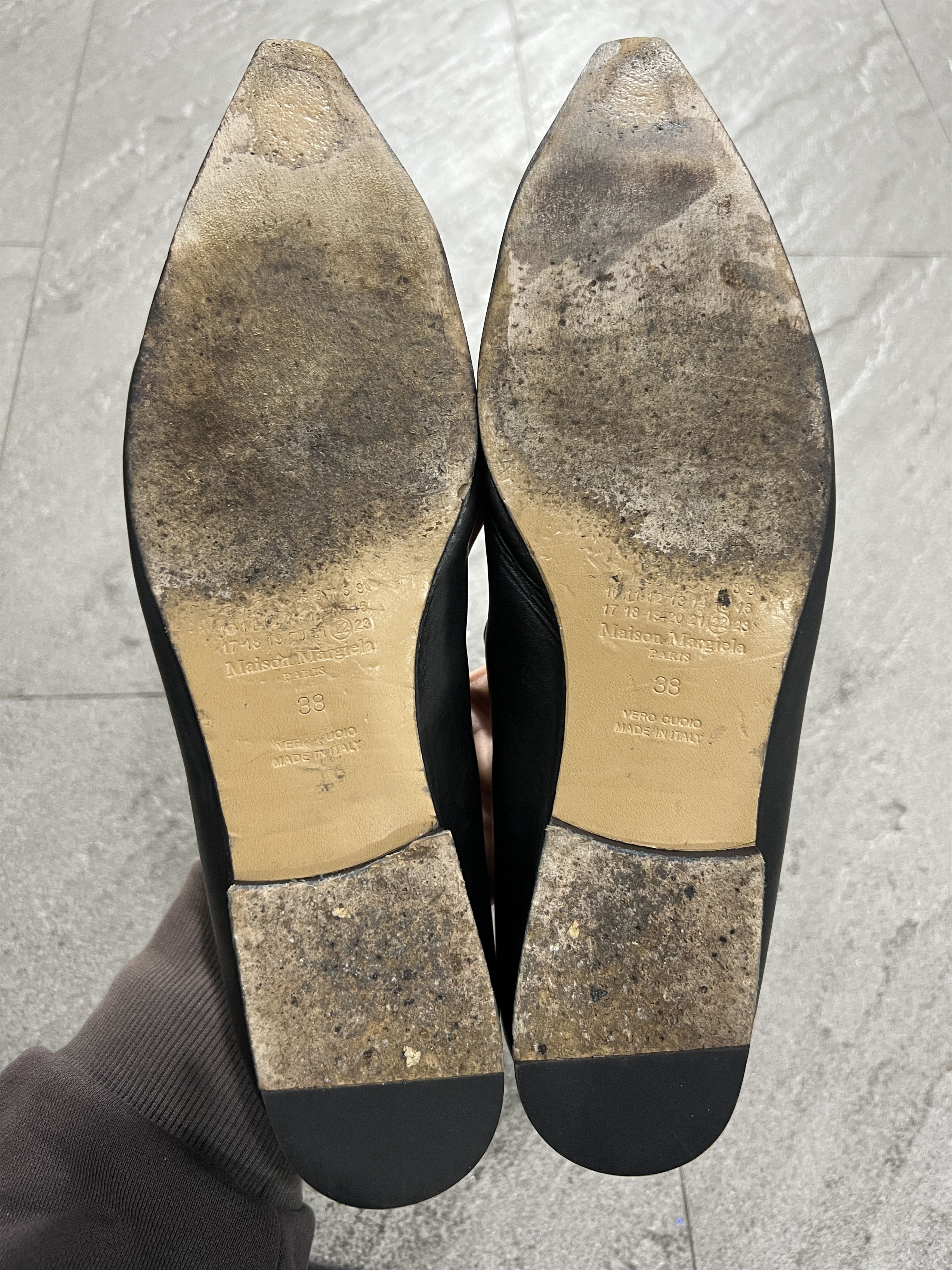 Maison Margiela Maison Margiela 22 Black Leather Mary Jane Flats Pointed Toe Size US 8 / IT 38 - 6 Thumbnail