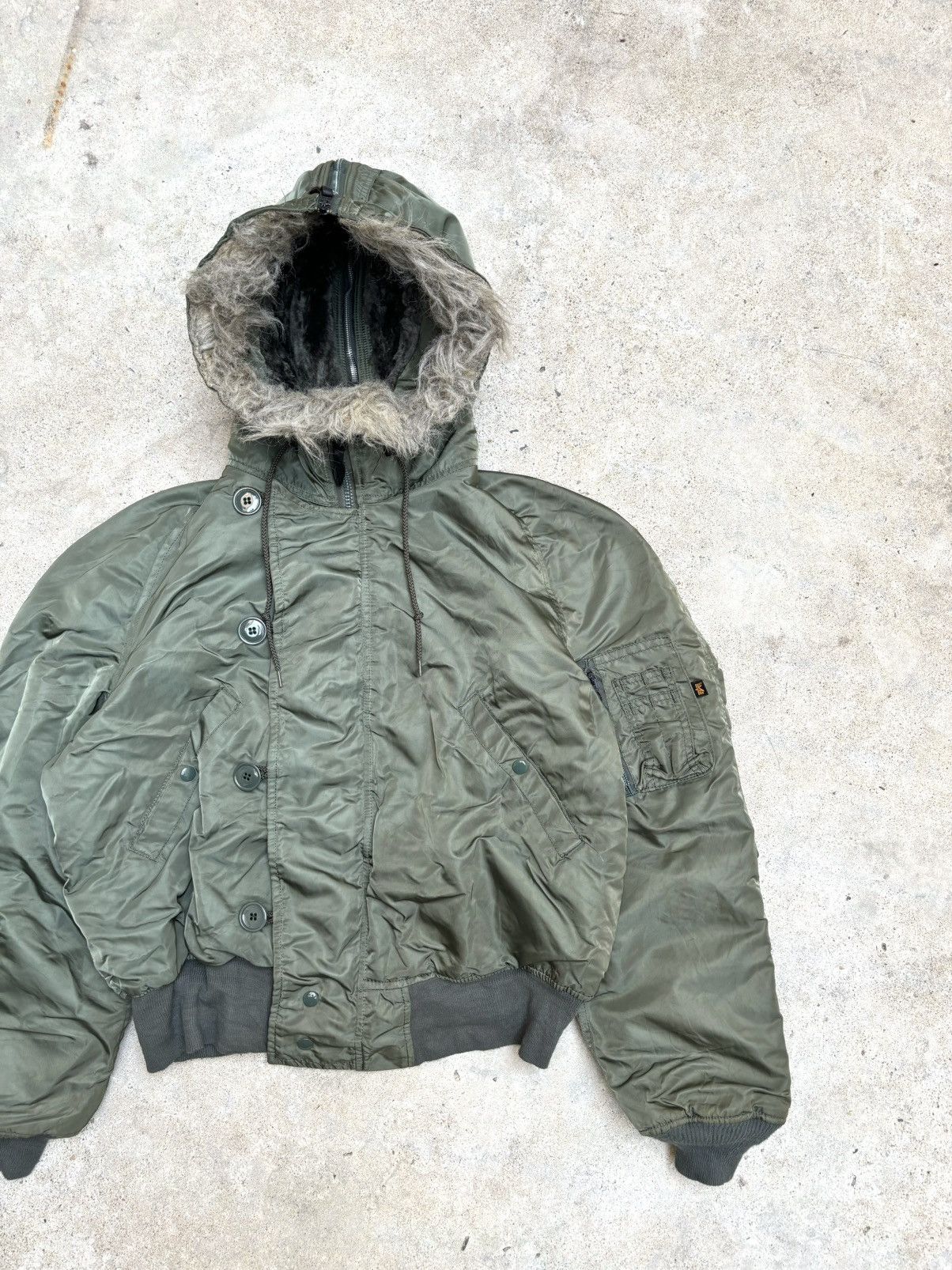 Alpha Industries Vintage N-2B ALPHA Fur Bomber Jacket Green Size US L / EU 52-54 / 3 - 3 Thumbnail