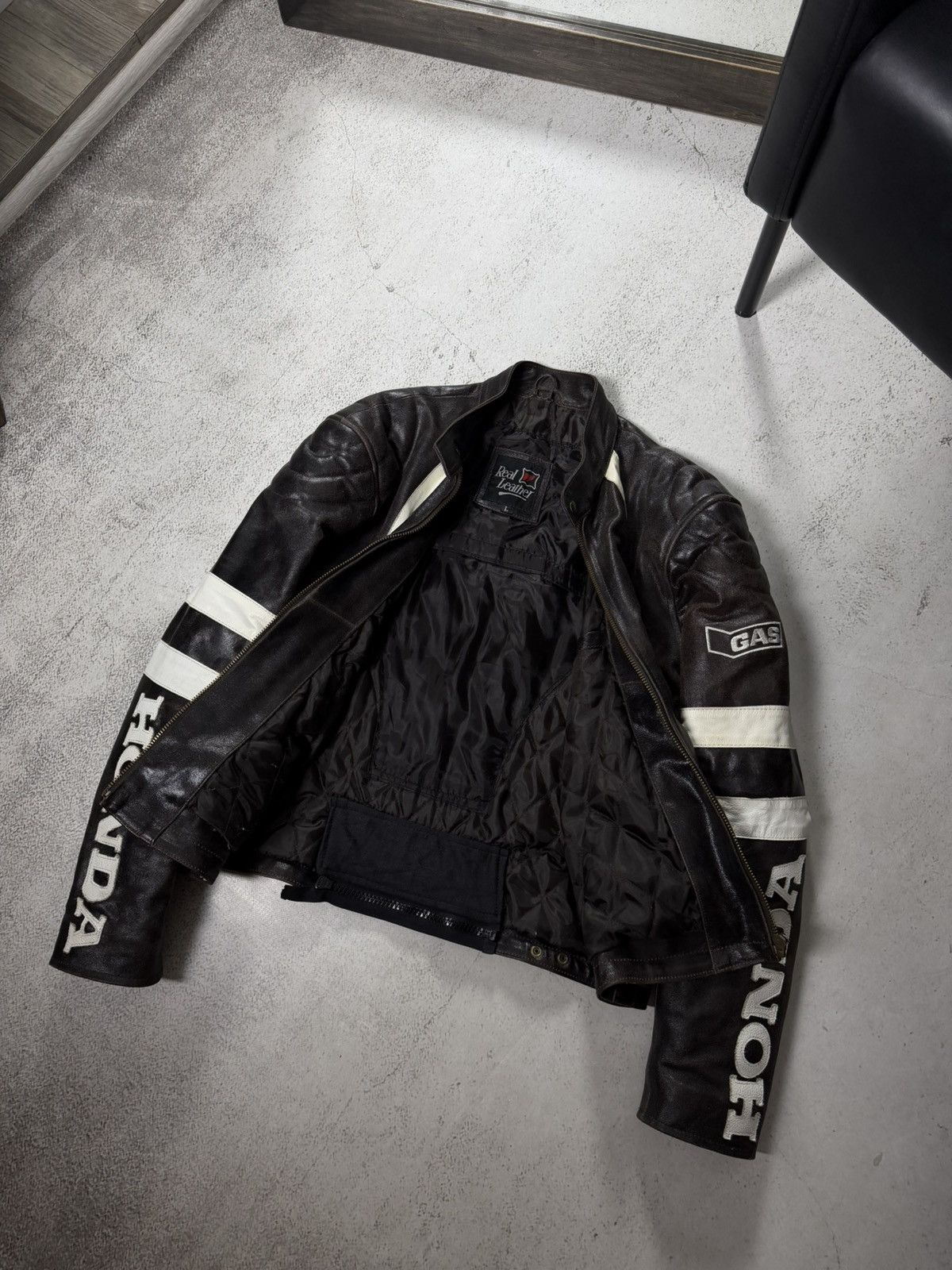 Honda Honda Gas Real Leather Vintage Racing Avantgarde Jacket Size US L / EU 52-54 / 3 - 11 Thumbnail